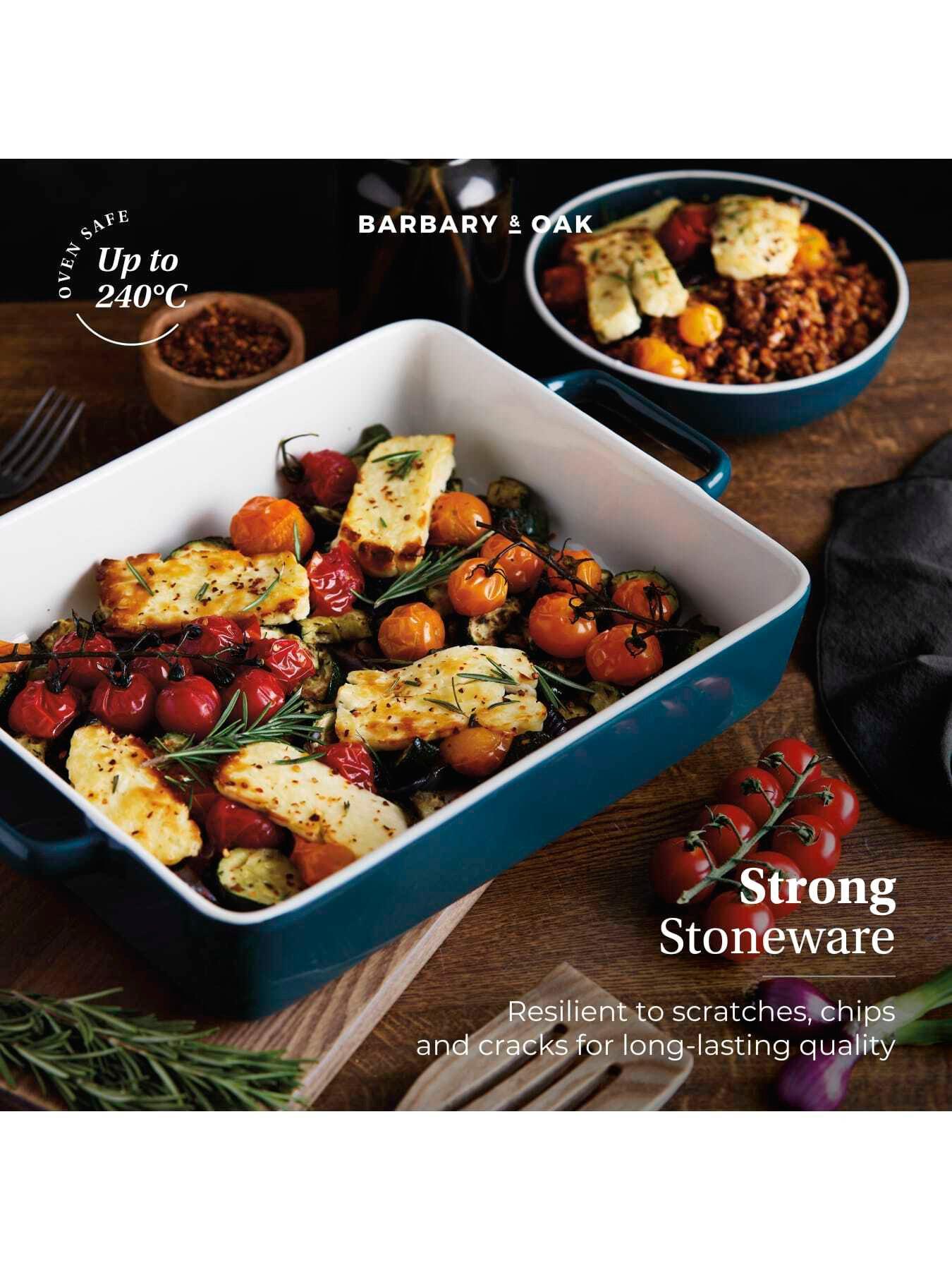  image of barbary-oak-nattura-38cm-rectangular-baking-dish-easy-grip-handles-agave