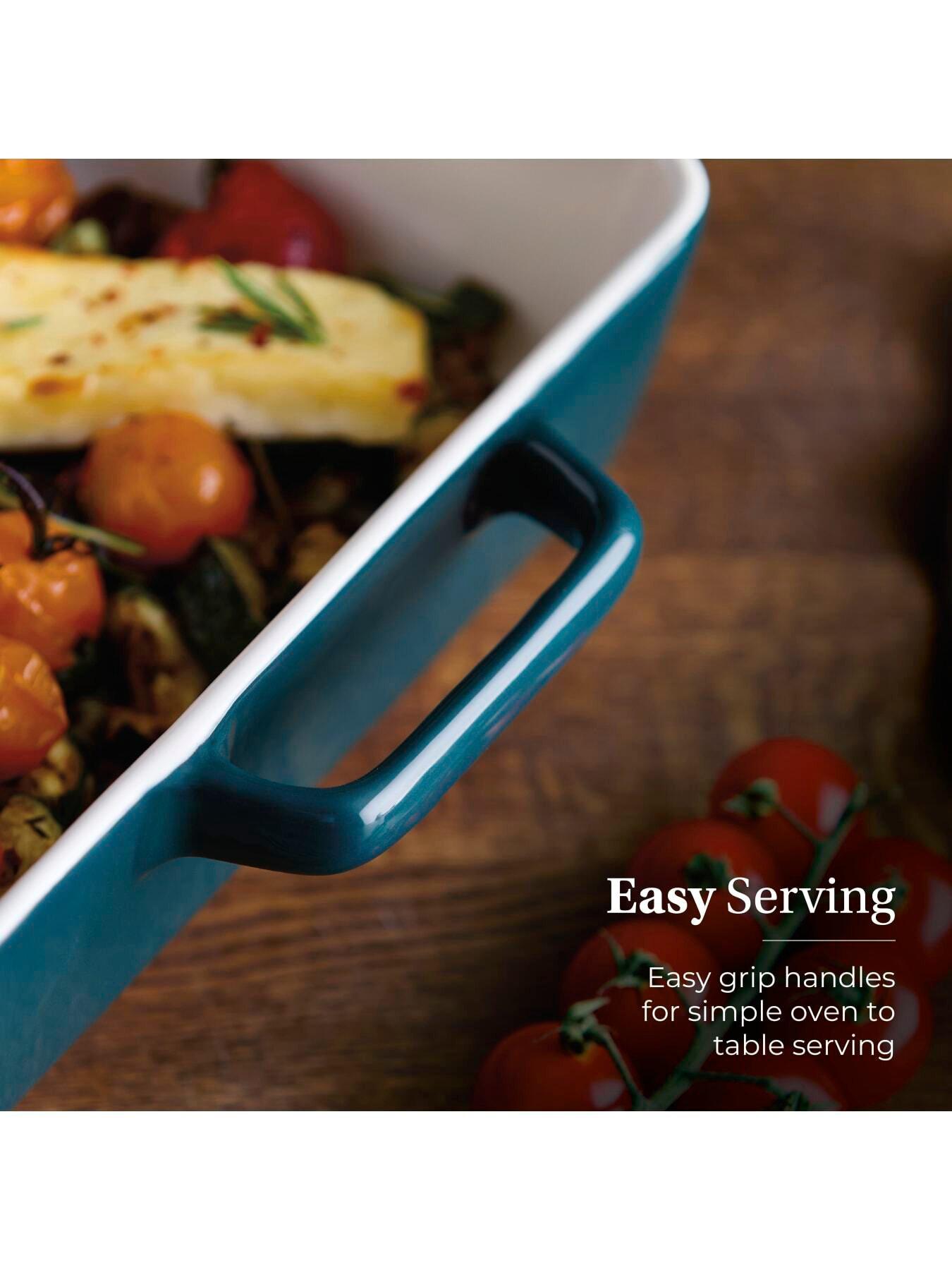  image of barbary-oak-nattura-38cm-rectangular-baking-dish-easy-grip-handles-agave