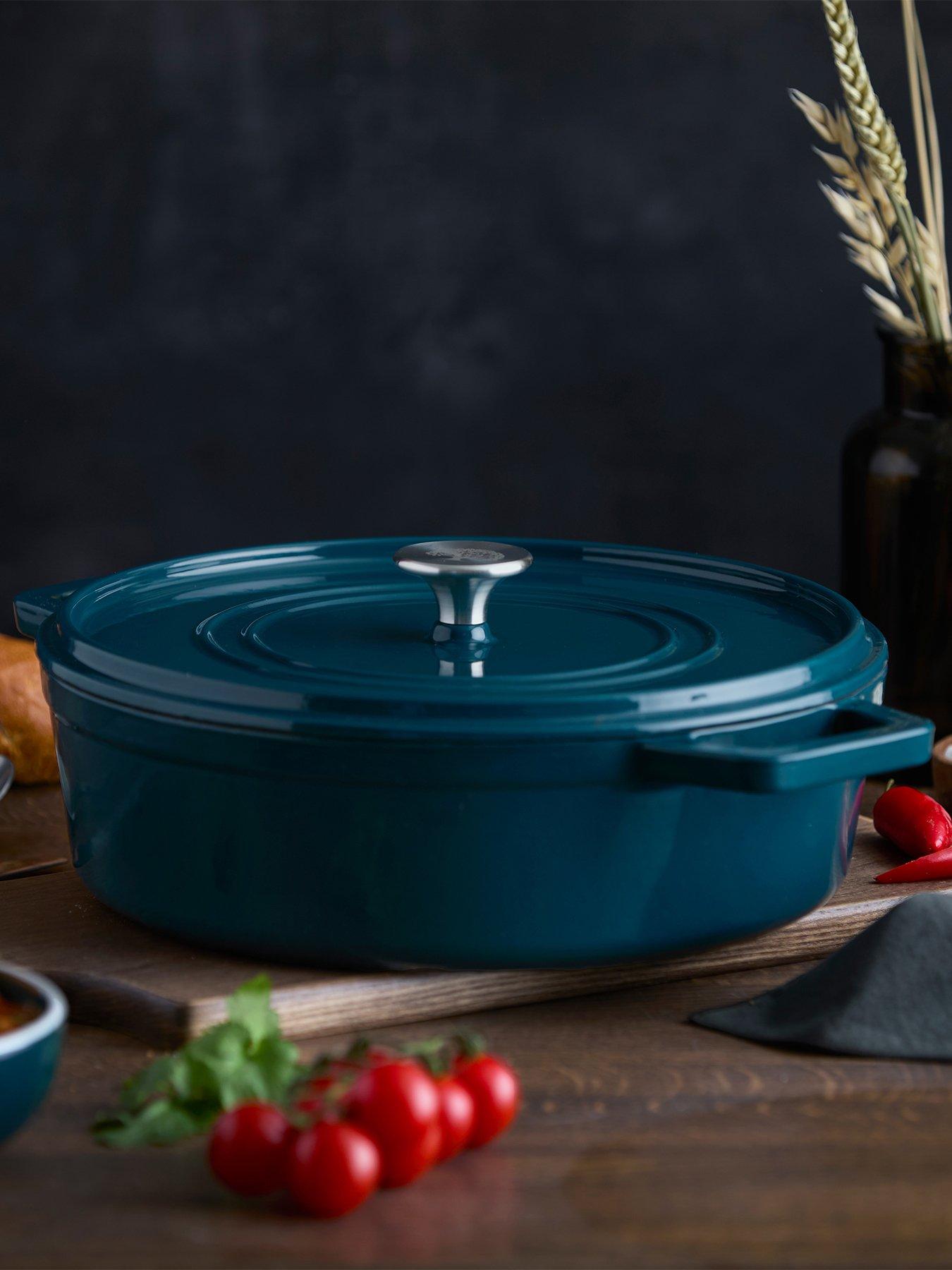 barbary-oak-nattura-28cm-shallow-cast-iron-casserole-pot-with-lid-agave