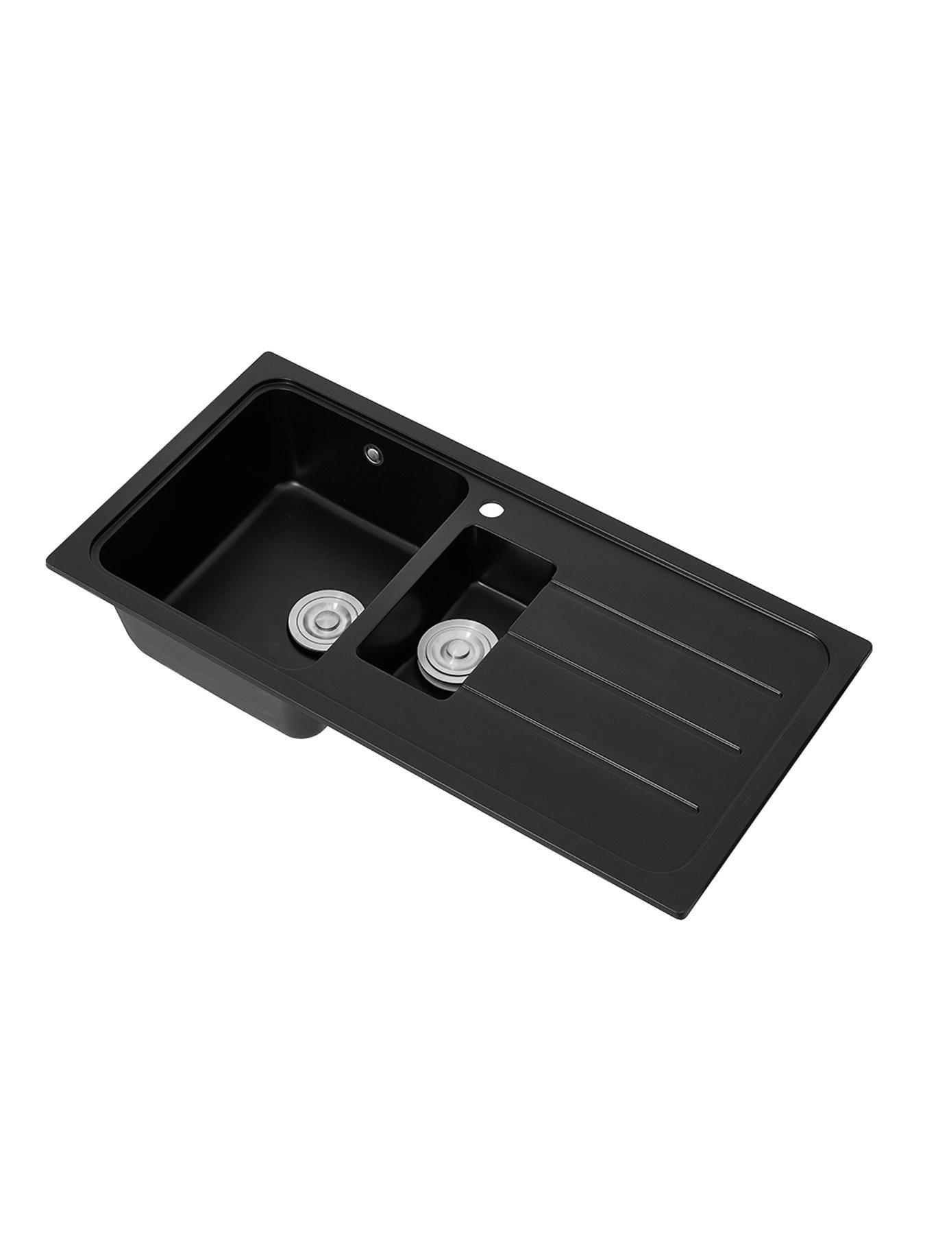 Image 3 of 7 of Living and Home Double Bowl Kitchen Sink With Strainer Waste Kit