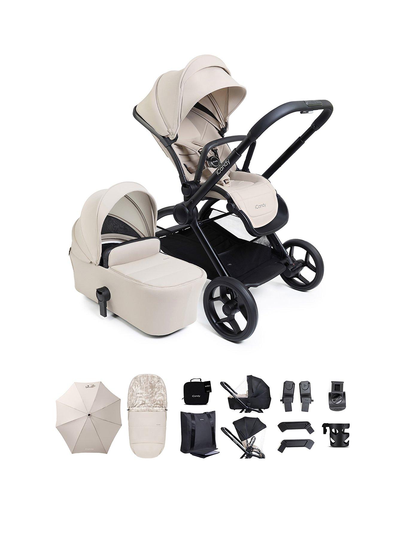 front image of icandy-core-2-complete-pushchair-bundle-sandstone
