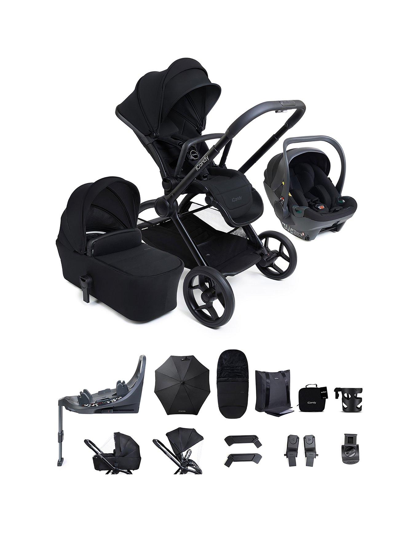Image 1 of 8 of iCandy Core 2 Travel Bundle with Cocoon Car Seat - Black