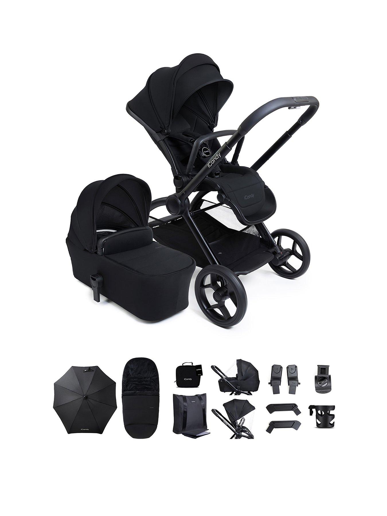 front image of icandy-core-2-complete-pushchair-bundle-black