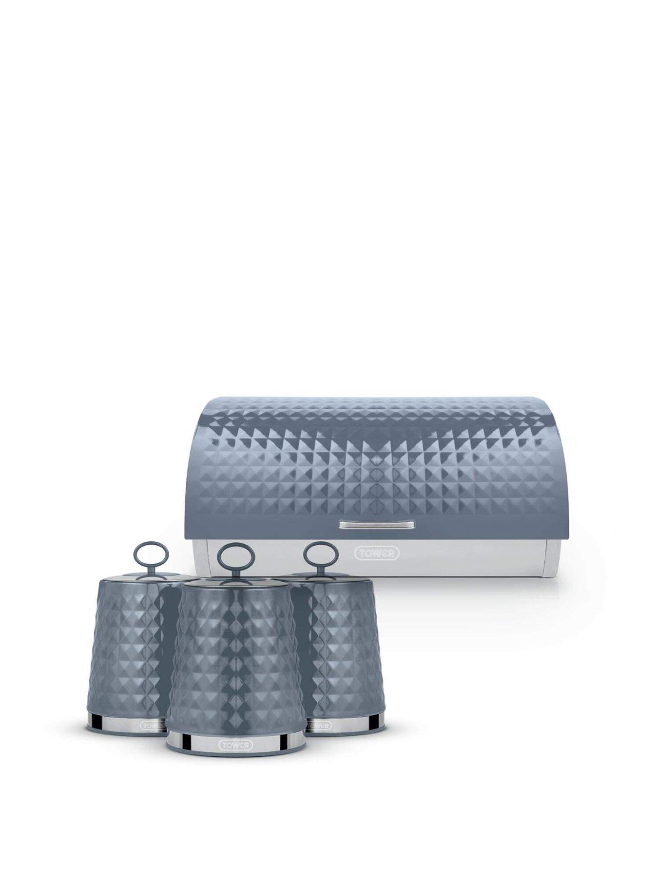 tower-solitaire-4-piece-bread-bin-and-canister-set-grey