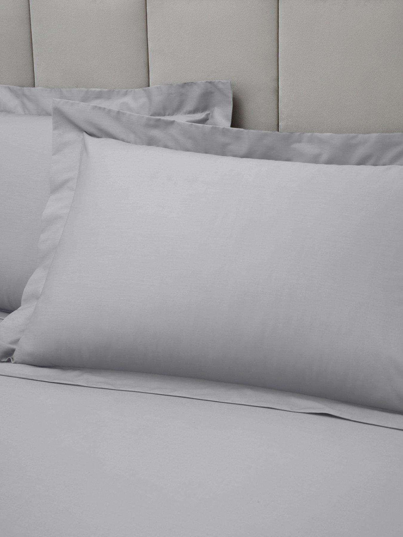 Bianca 180 Thread Count Egyptian Cotton Oxford Pillowcase Silver Grey