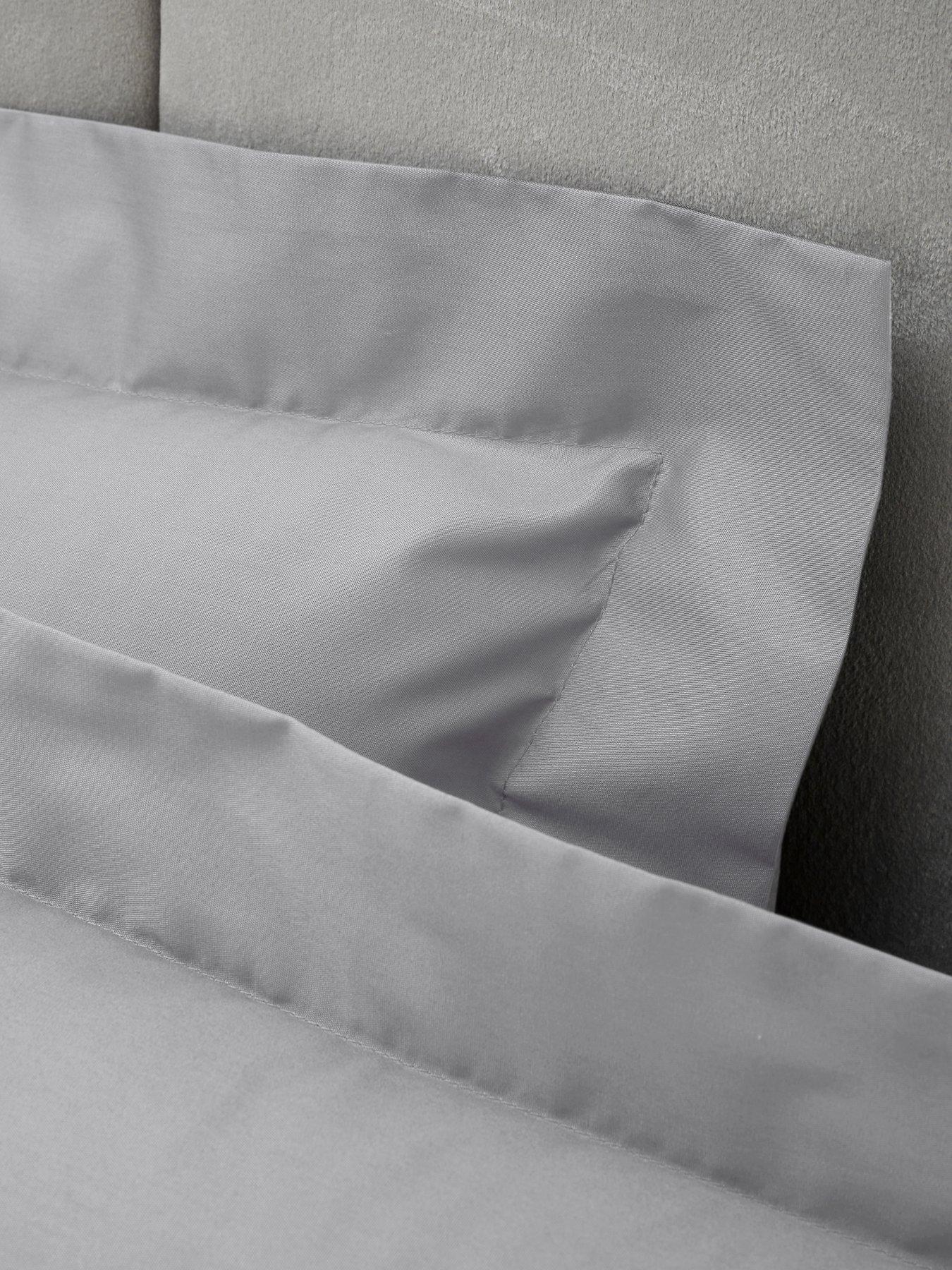 Image 3 of 4 of Bianca 180 Thread Count Egyptian Cotton Oxford Pillowcase Silver Grey