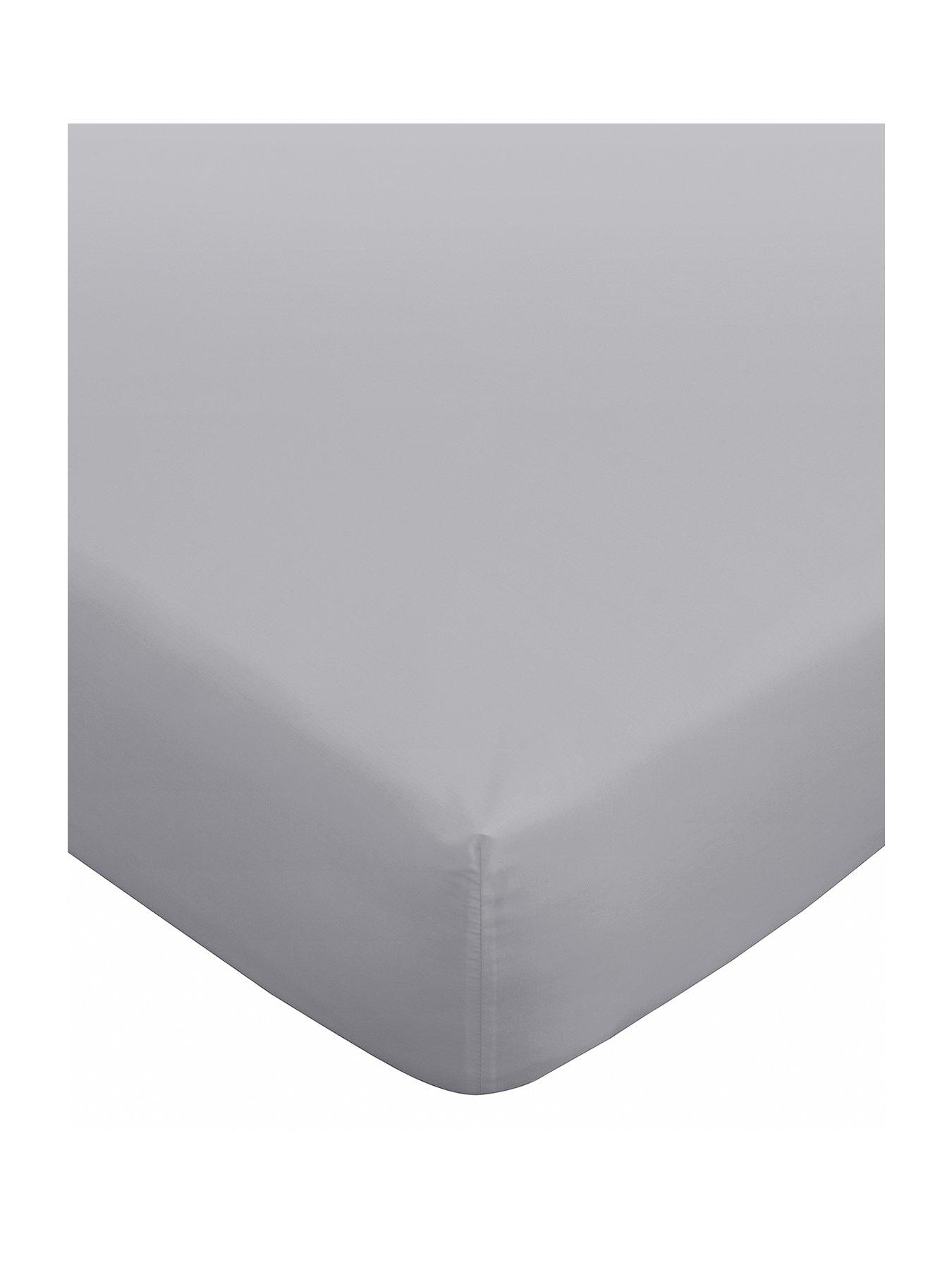 Image 2 of 3 of Bianca 180 Thread Count Egyptian Cotton Fitted Sheet Silver Grey