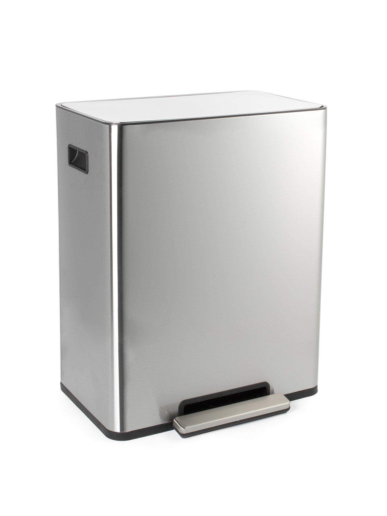 stillFront image of salter-ss-dual-recycle-pedal-bin--nbspsilver