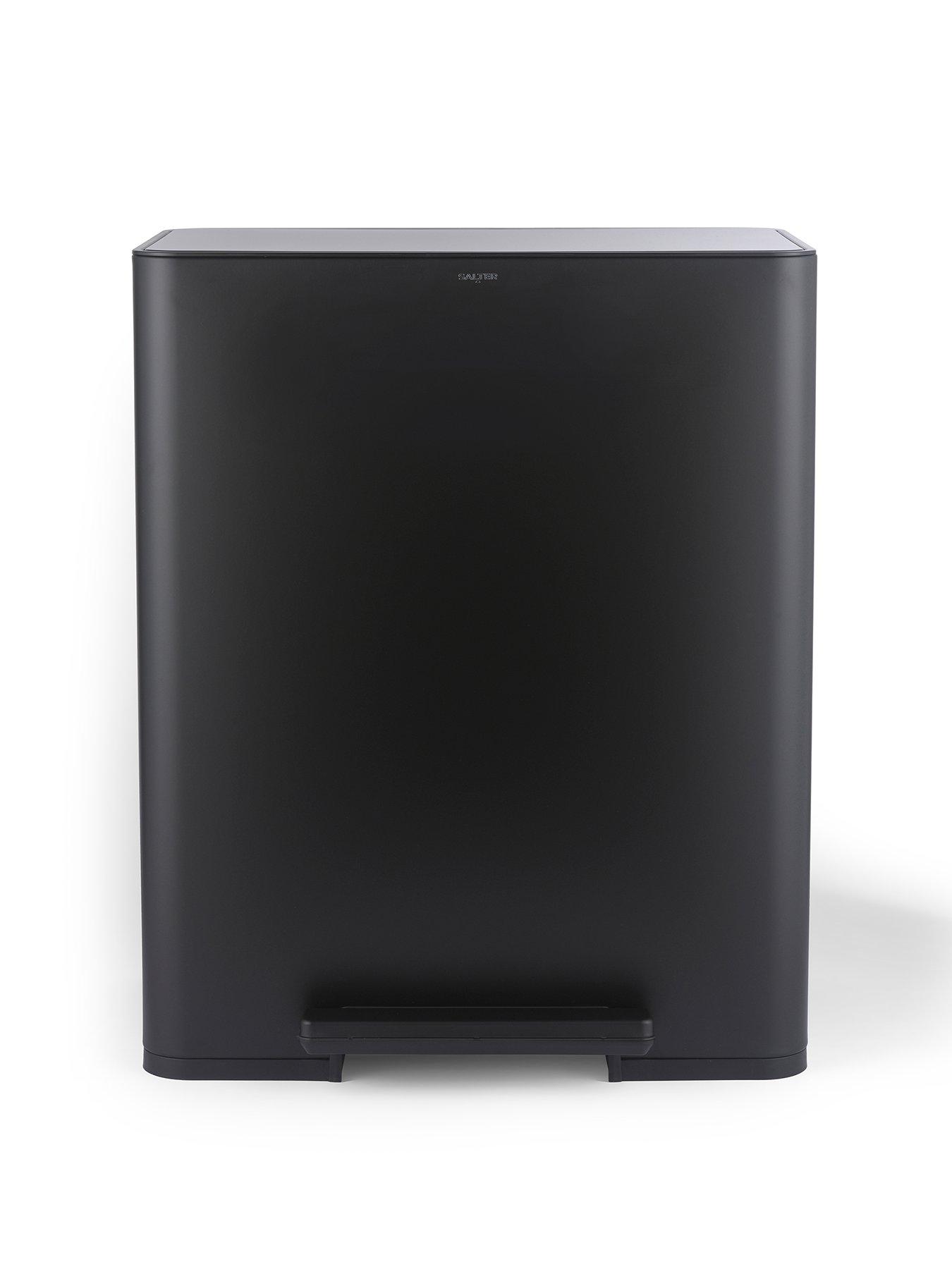 stillFront image of salter-ss-dual-recycle-pedal-bin-black