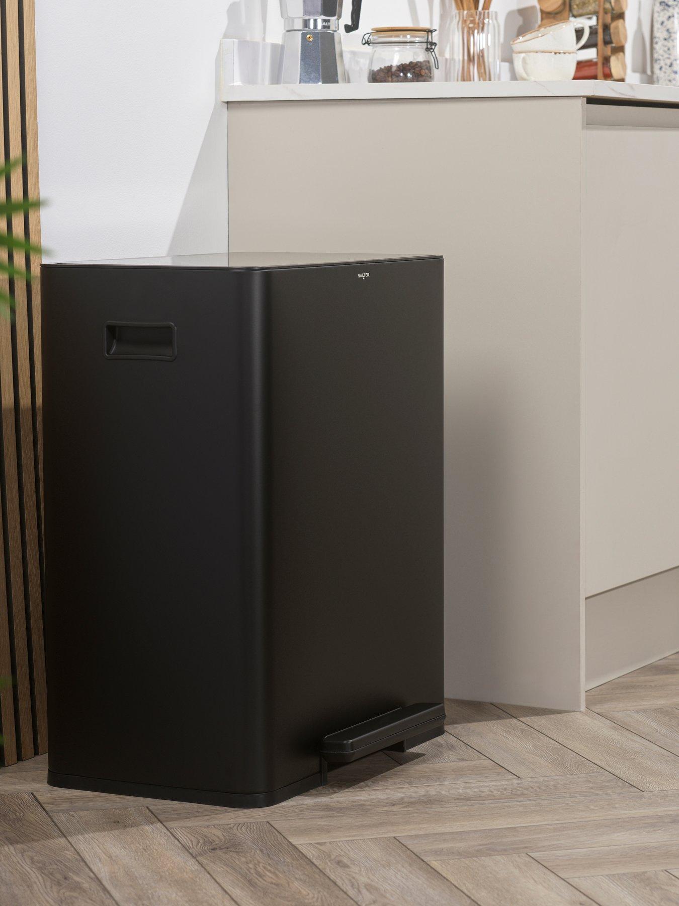  image of salter-ss-dual-recycle-pedal-bin-black