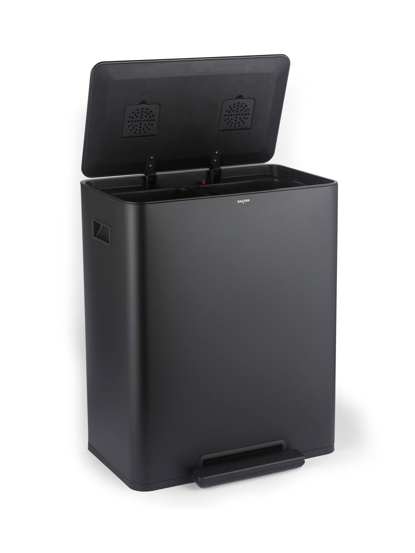  image of salter-ss-dual-recycle-pedal-bin-black