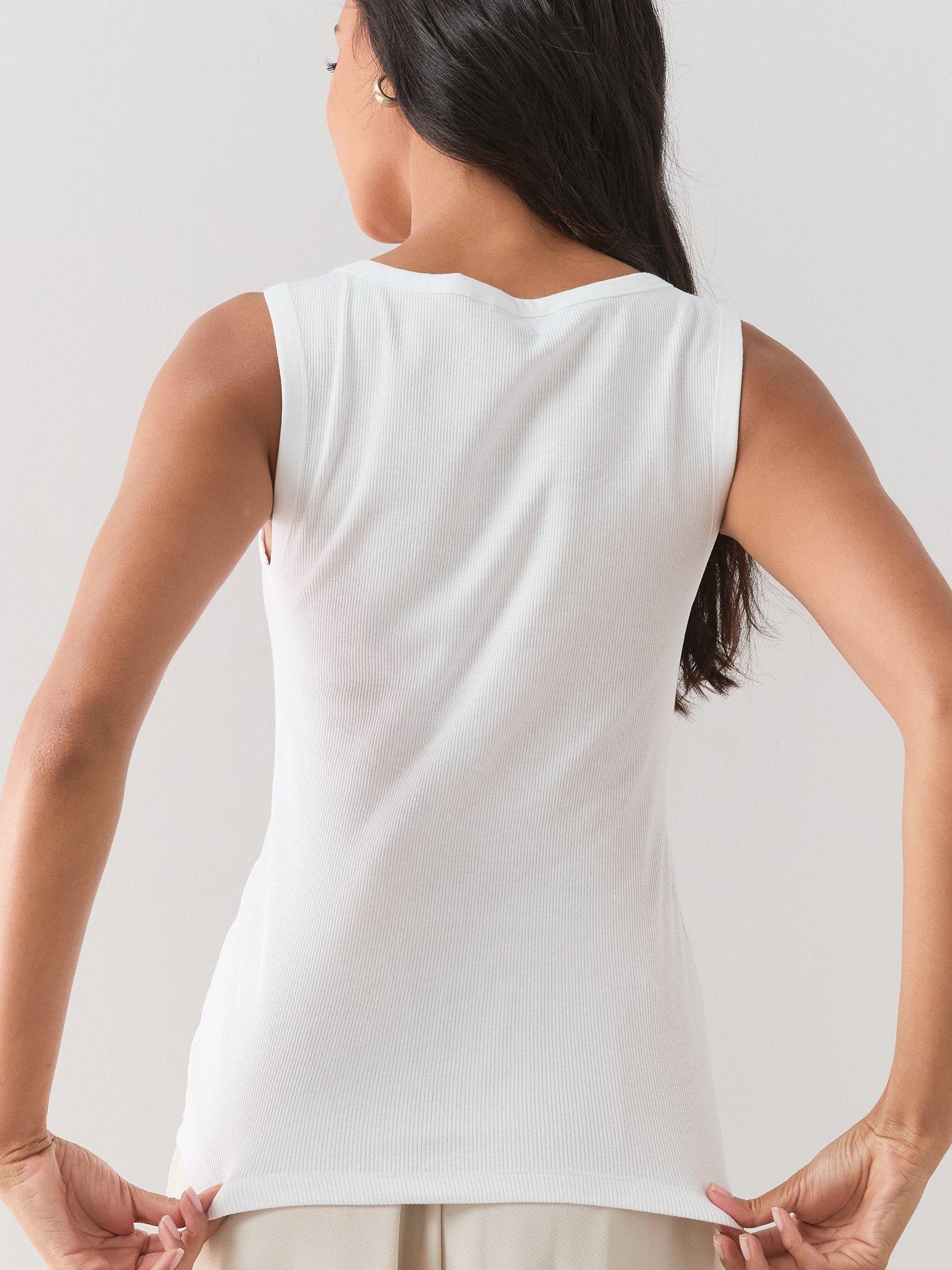 Image 5 of 7 of The Very Collection Scoop Henley Vest - White