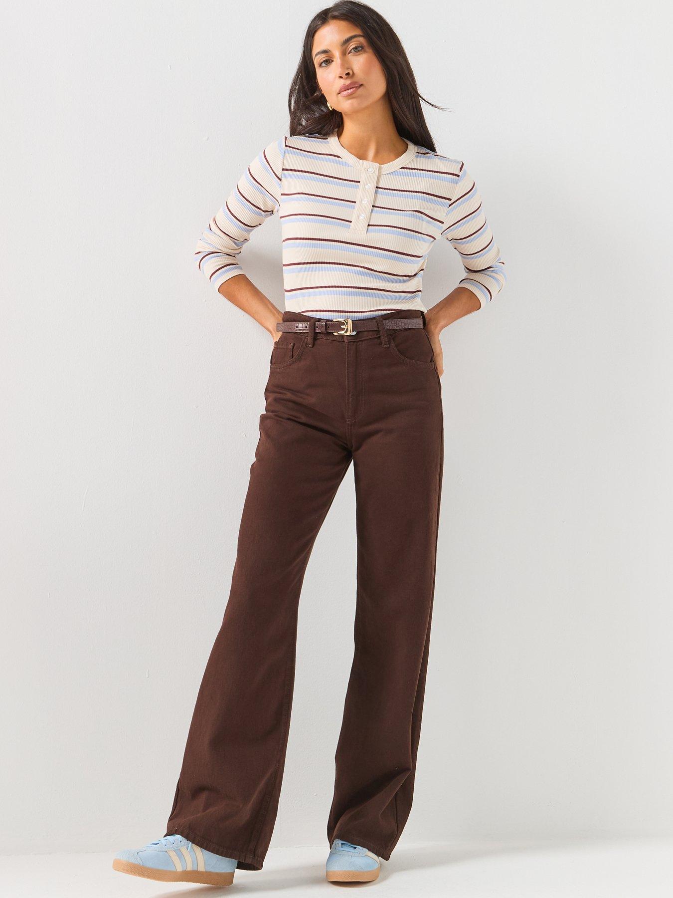  image of vero-moda-vmkatie-long-sleeve-o-neck-top-brownblue