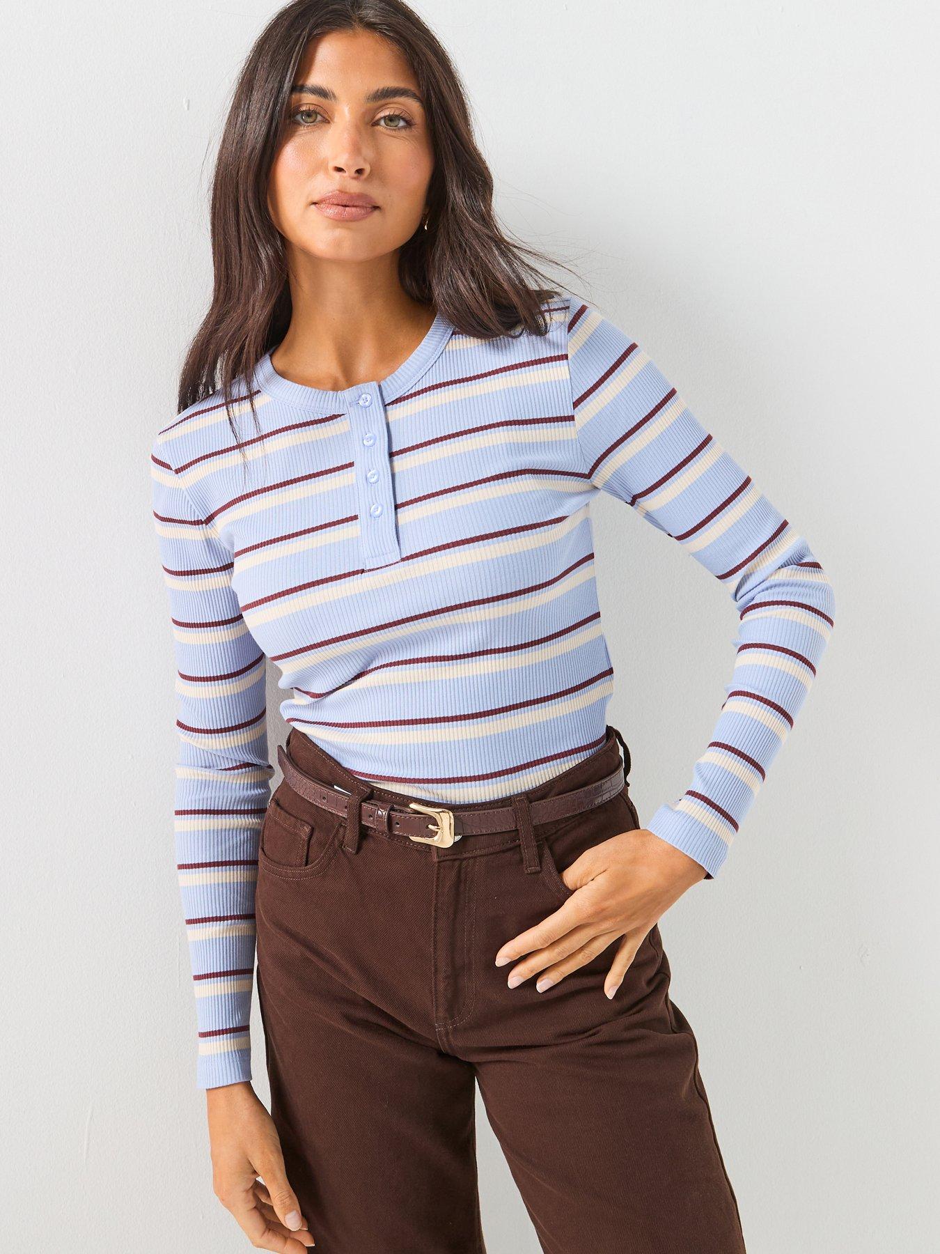 vero-moda-vmkatie-long-sleeve-striped-top-blue