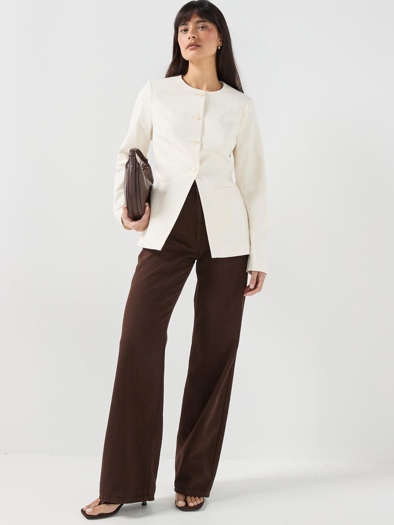Image 3 of 6 of Vero Moda Vmdrea Long Sleeve Fitted Blazer - Grey