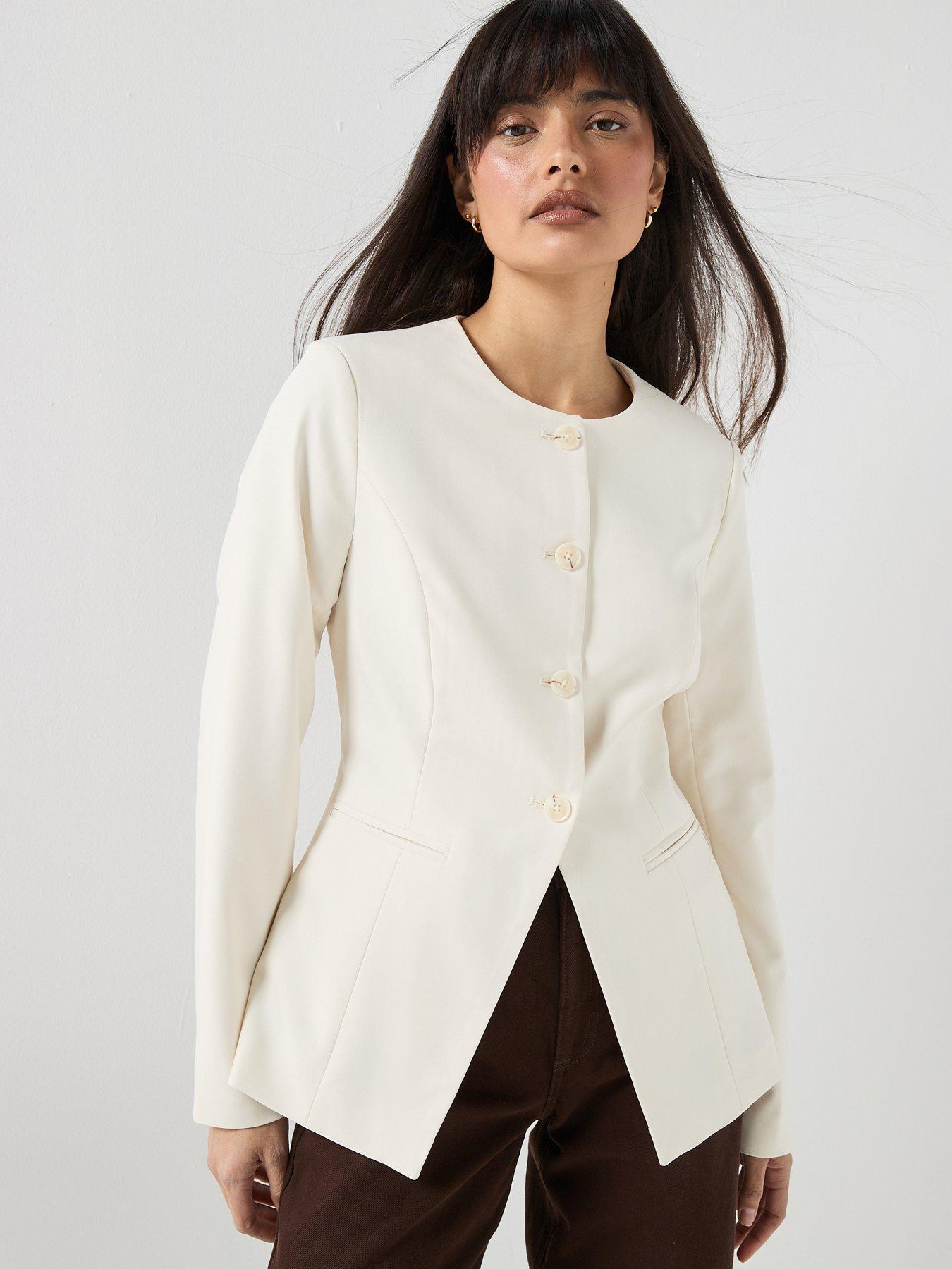 Image 4 of 6 of Vero Moda Vmdrea Long Sleeve Fitted Blazer - Grey