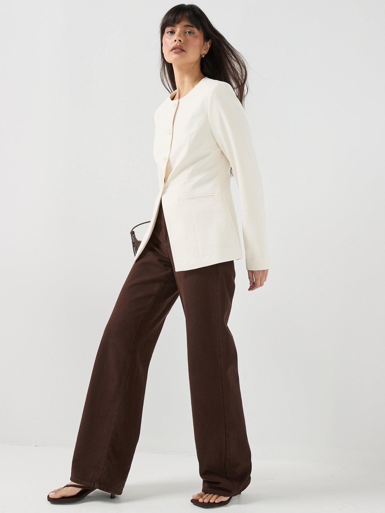 Image 5 of 6 of Vero Moda Vmdrea Long Sleeve Fitted Blazer - Grey
