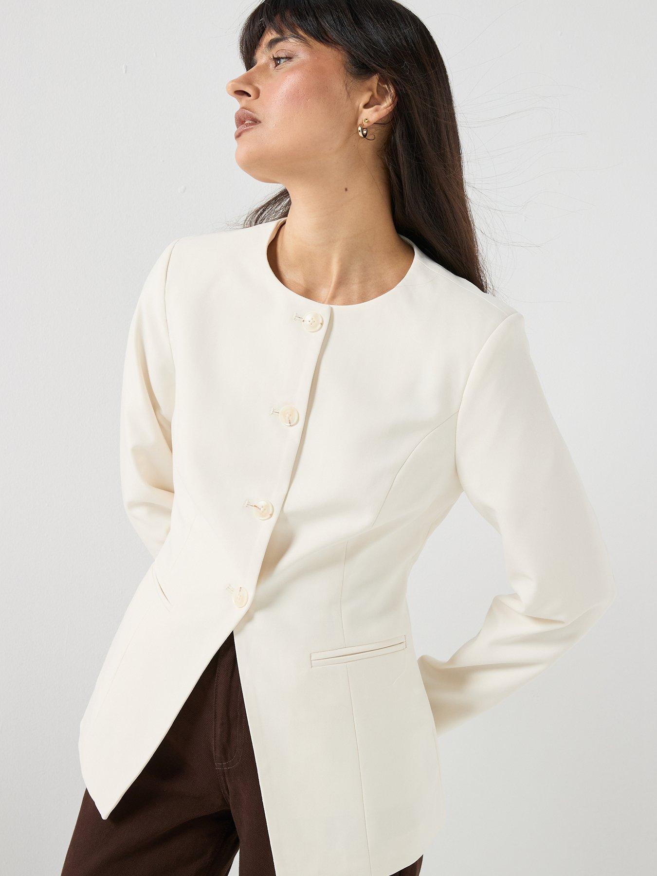 Image 6 of 6 of Vero Moda Vmdrea Long Sleeve Fitted Blazer - Grey