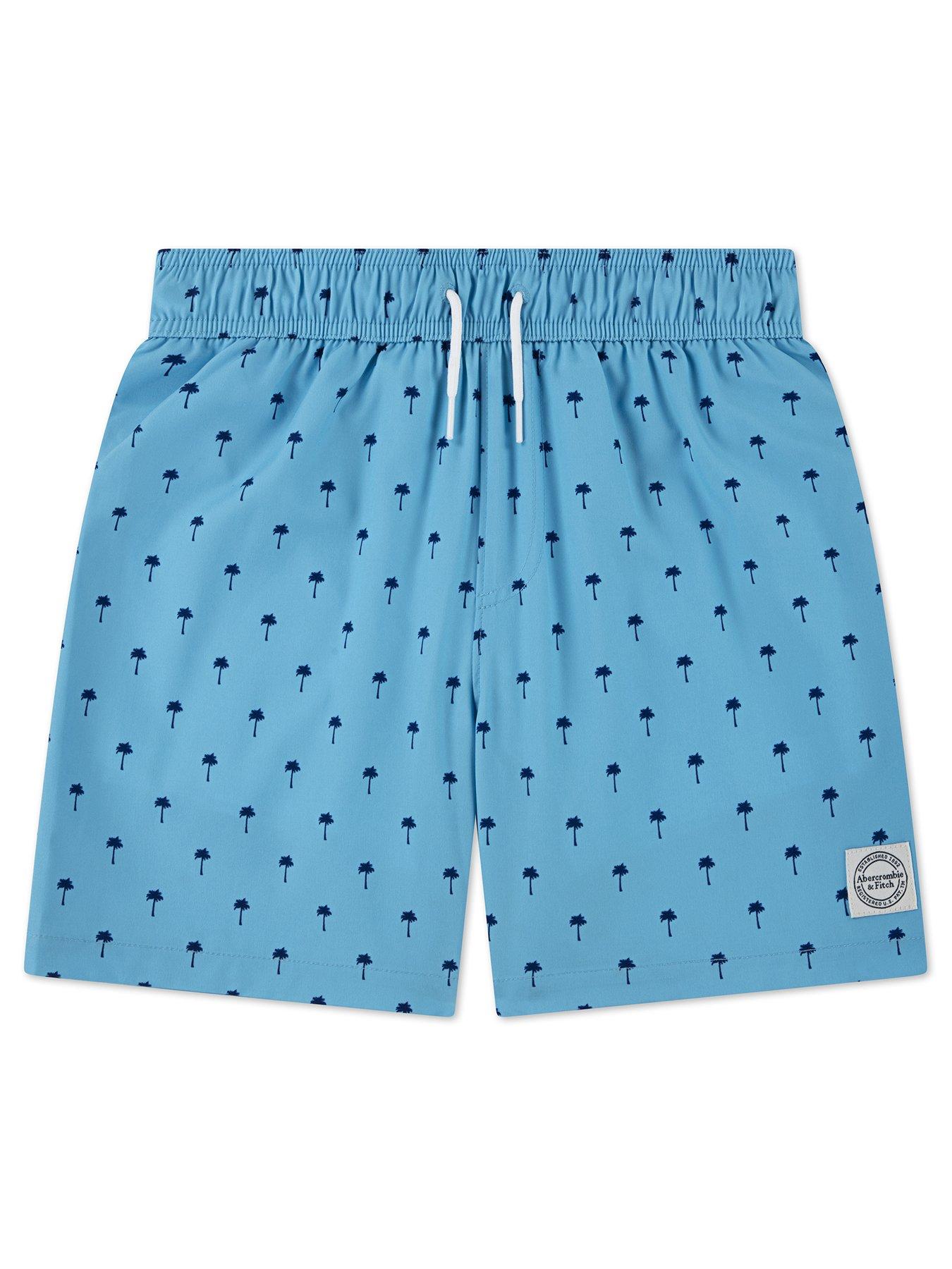 Image 1 of 4 of Abercrombie & Fitch Boys Core Poly Swim Shorts - Blue