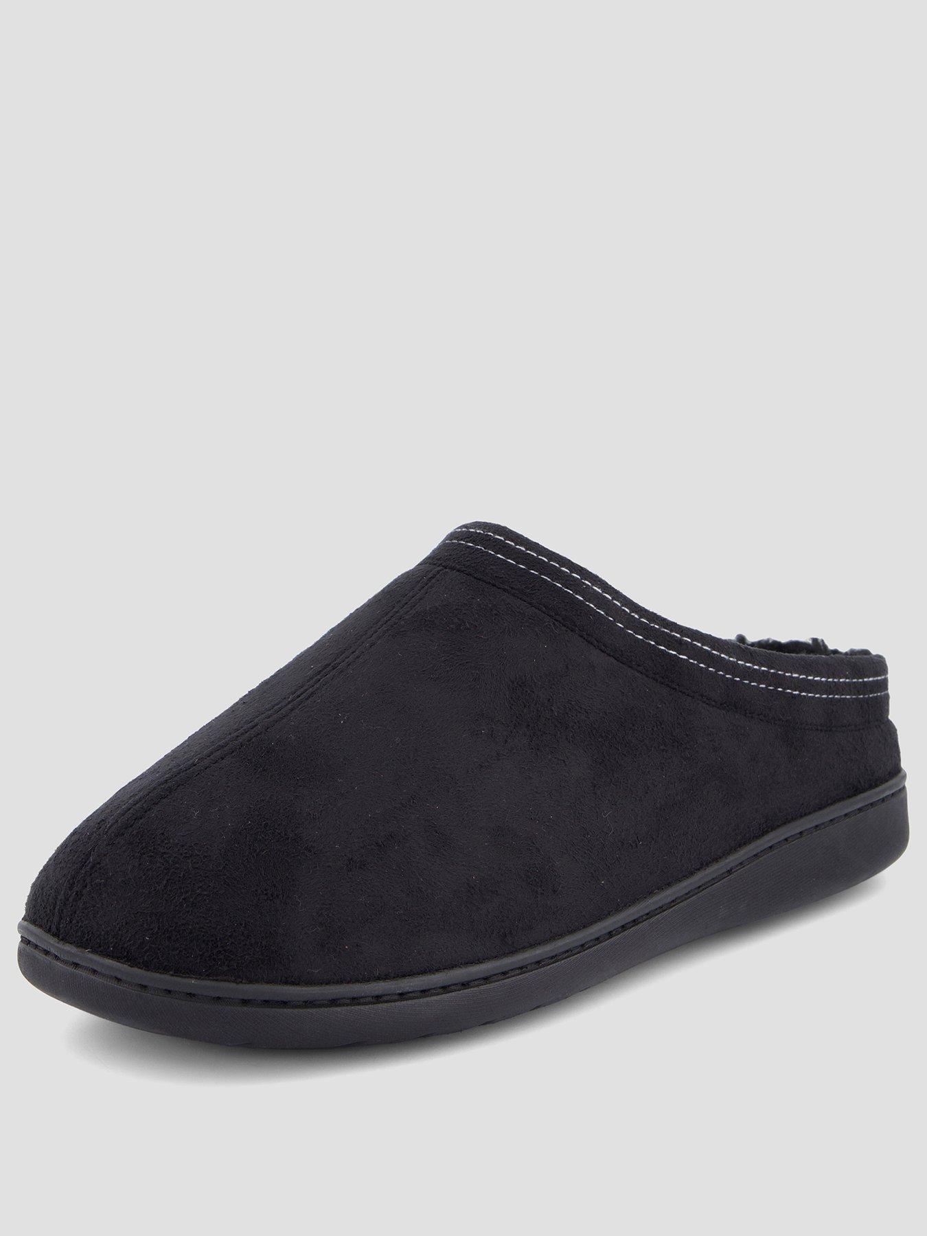 Image 2 of 7 of The Very Collection Fleece Lined Mule Slipper - Black