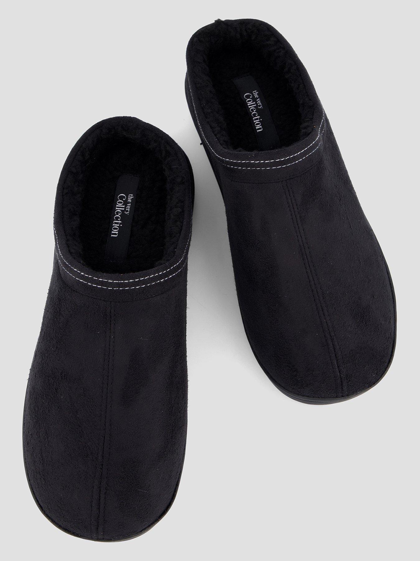 Image 3 of 7 of The Very Collection Fleece Lined Mule Slipper - Black