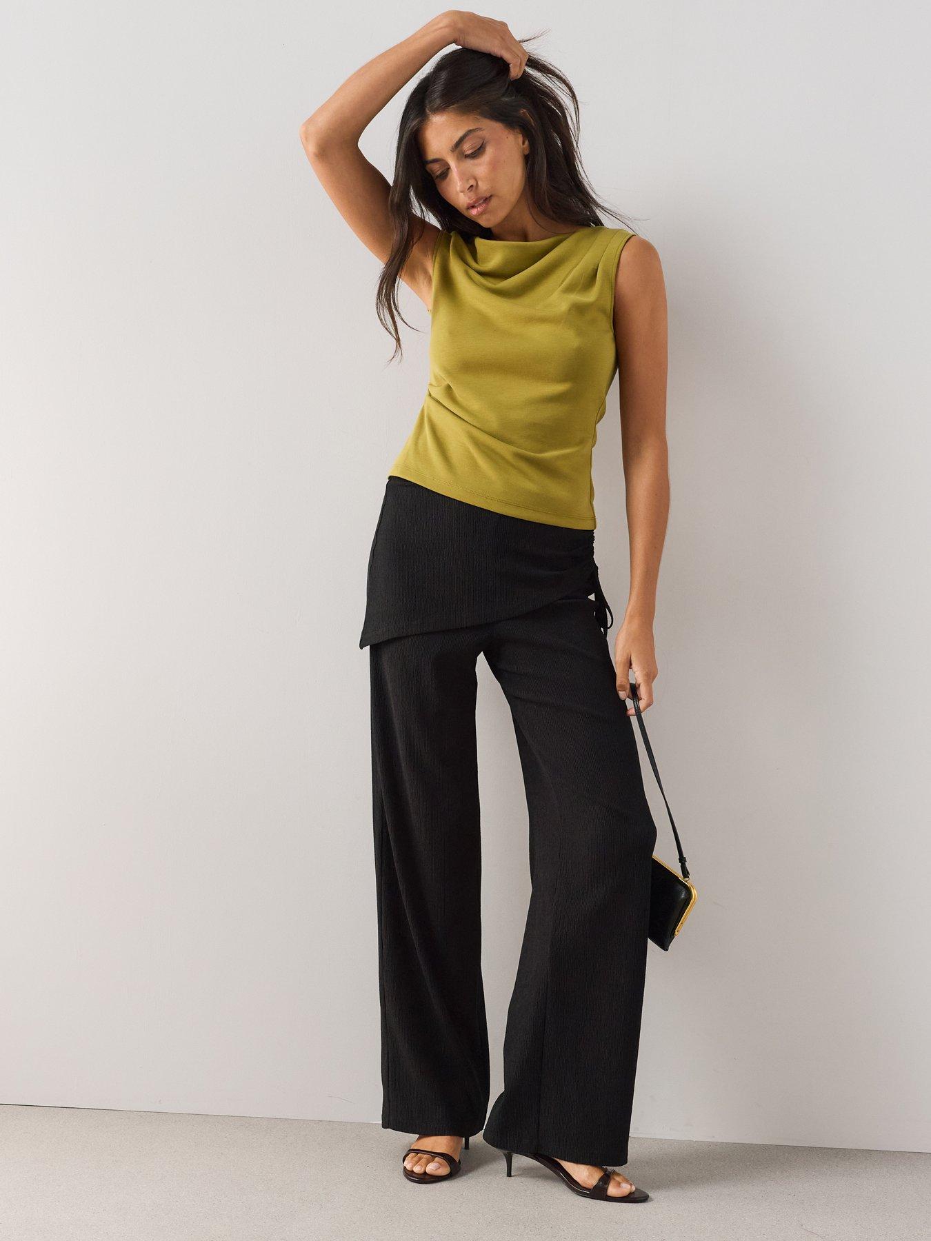 The Very Collection Ruched Skirt Layer Trouser - Black