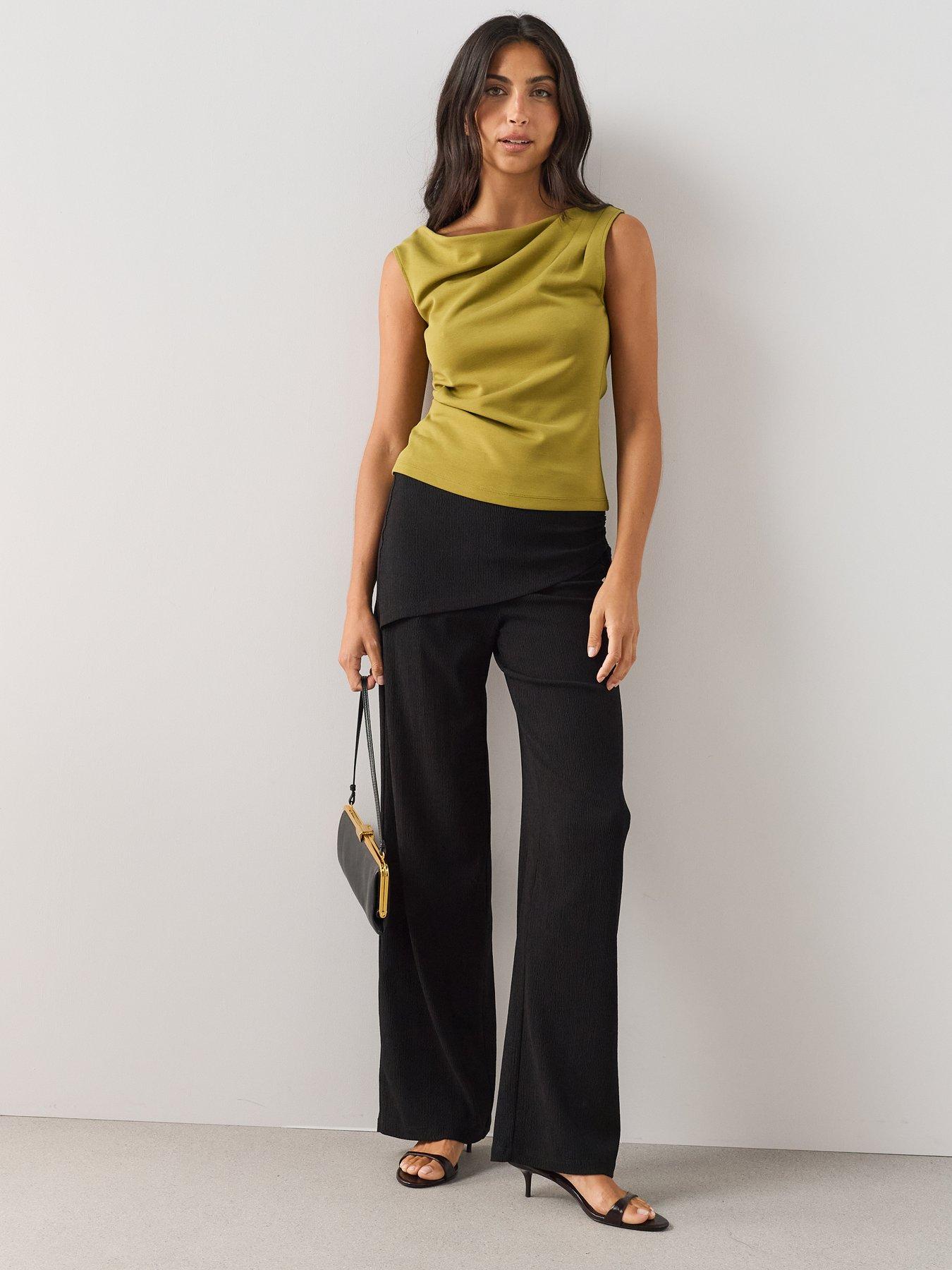Image 3 of 7 of The Very Collection Ruched Skirt Layer Trouser - Black
