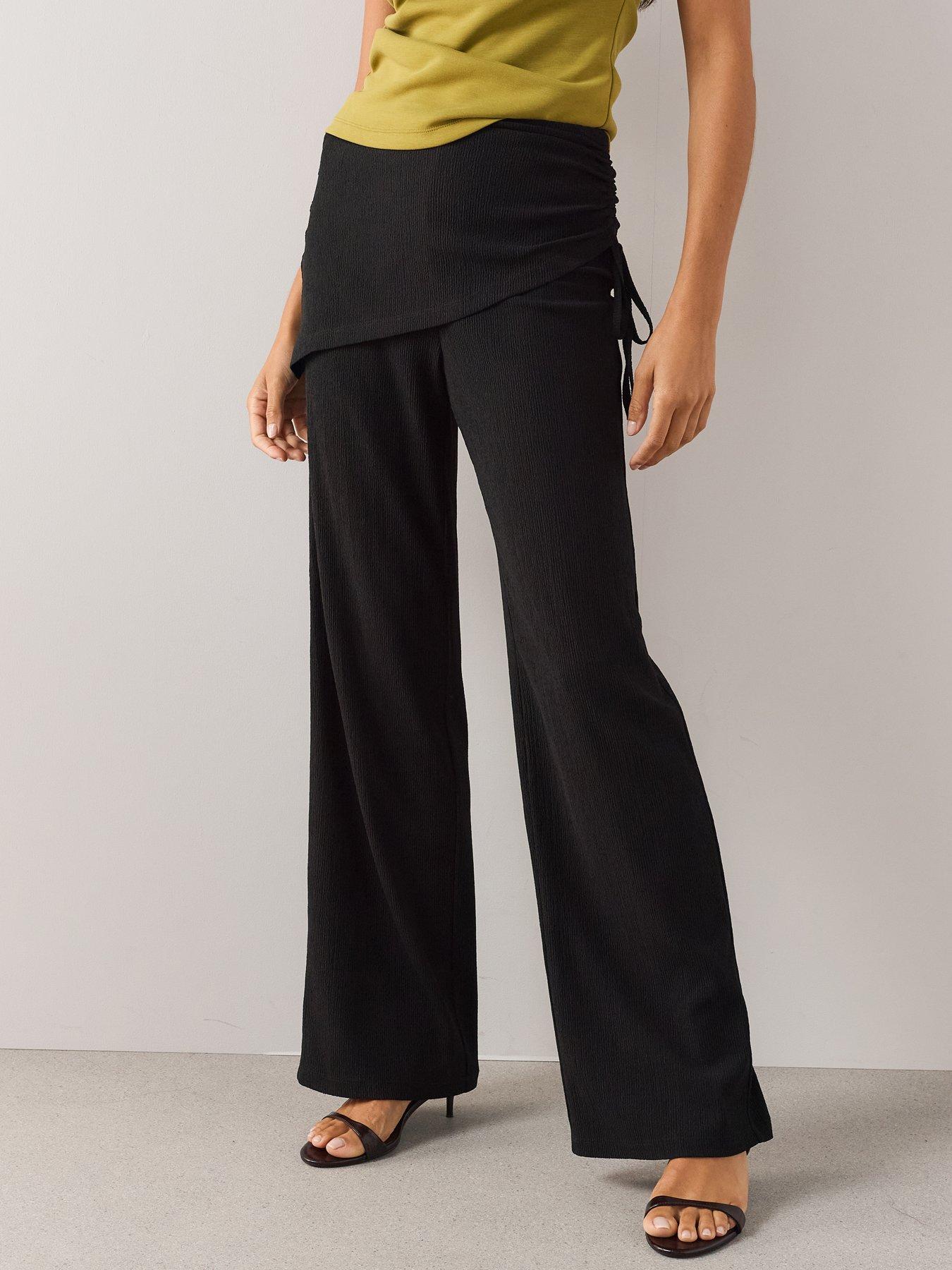 Image 4 of 7 of The Very Collection Ruched Skirt Layer Trouser - Black
