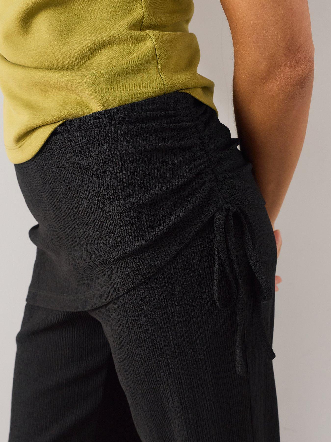 Image 6 of 7 of The Very Collection Ruched Skirt Layer Trouser - Black