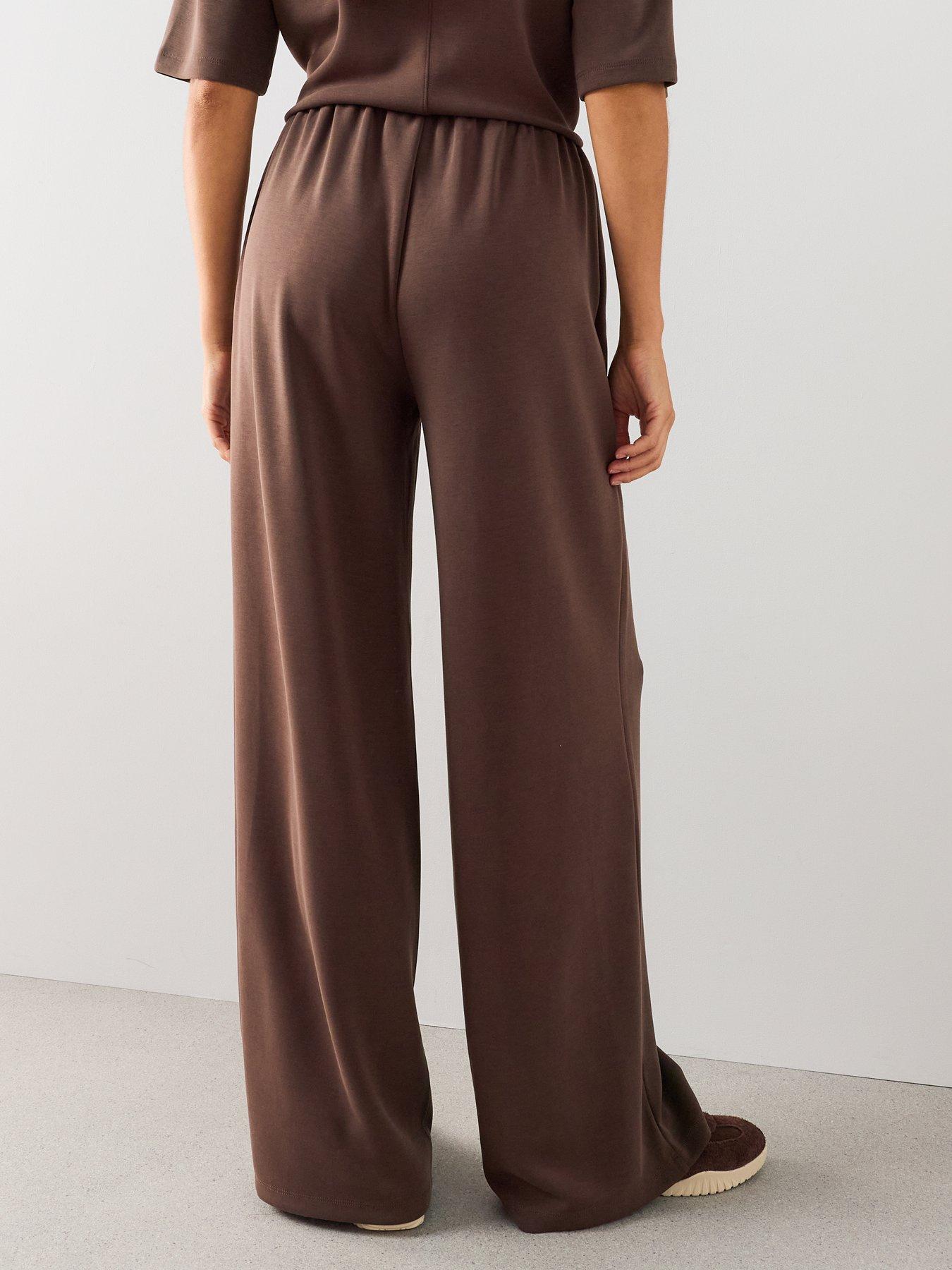 Image 2 of 7 of The Very Collection Modal Wide Leg Trouser Co-Ord - Brown