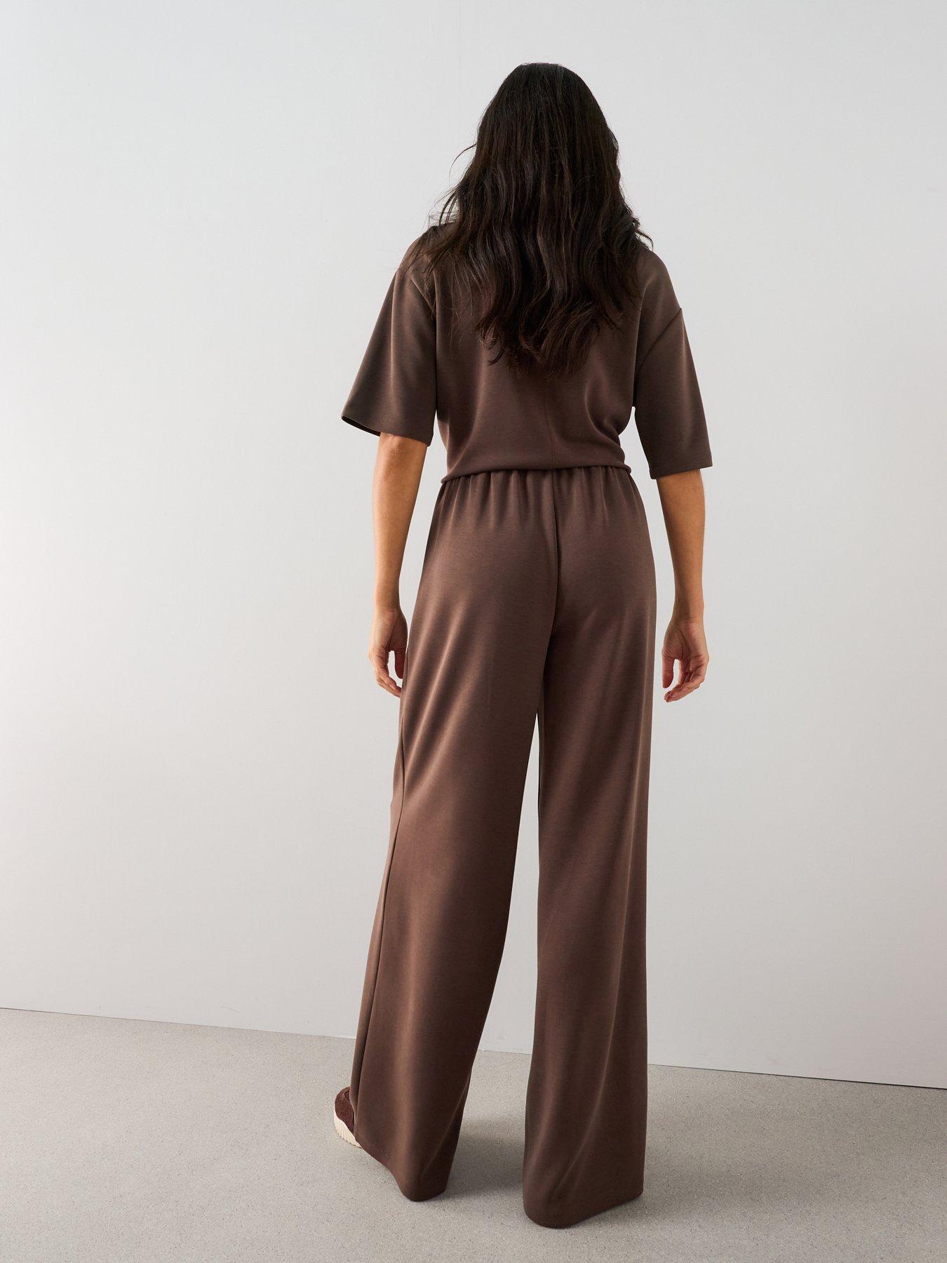 Image 4 of 7 of The Very Collection Modal Wide Leg Trouser Co-Ord - Brown