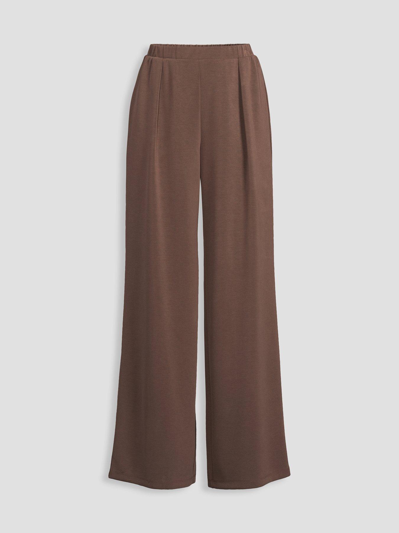 Image 7 of 7 of The Very Collection Modal Wide Leg Trouser Co-Ord - Brown