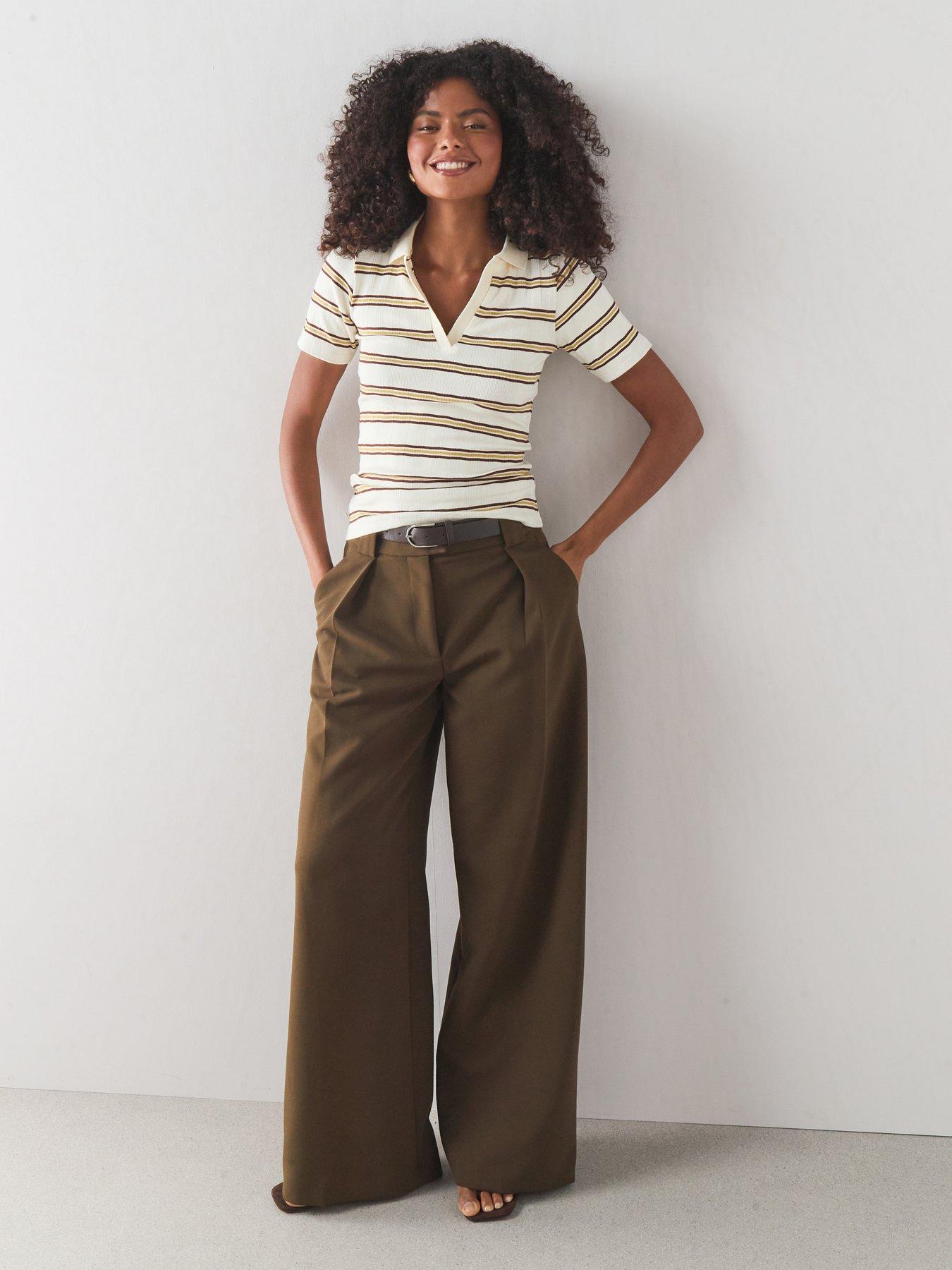 Image 3 of 7 of The Very Collection Stripe Ribbed Polo Top - Multi