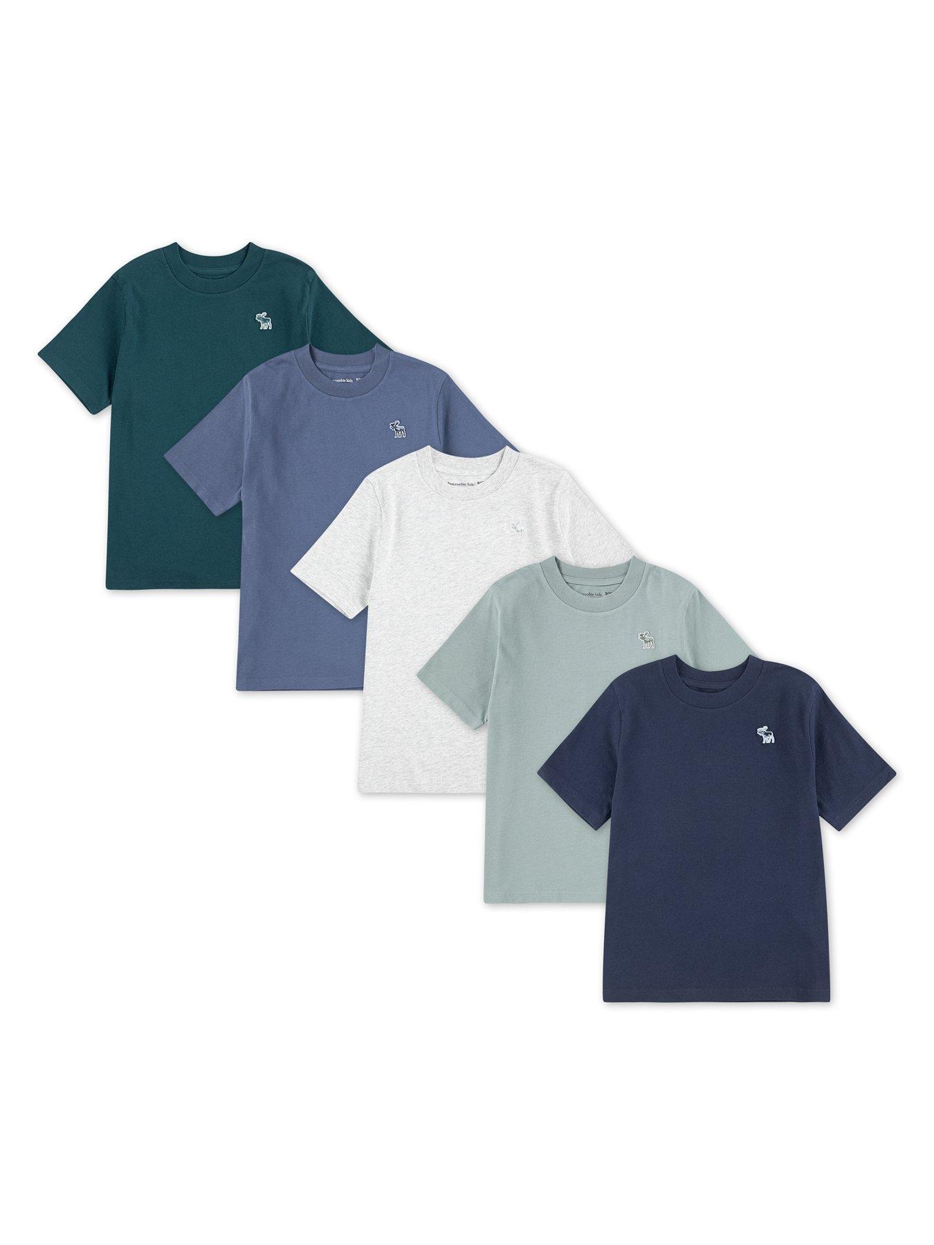 Abercrombie & Fitch Boys 5 Pack Short Sleeve T-Shirt - Blue