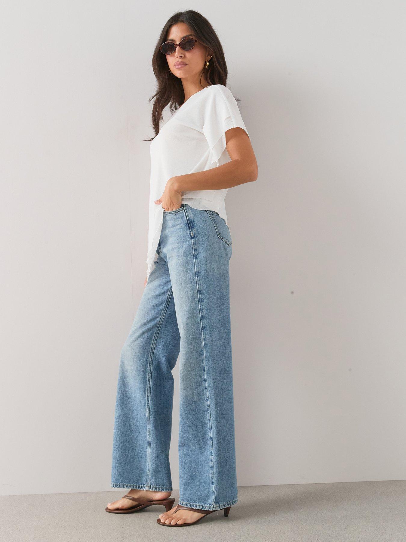 Image 3 of 7 of The Very Collection Asymmetric Draped Top- White