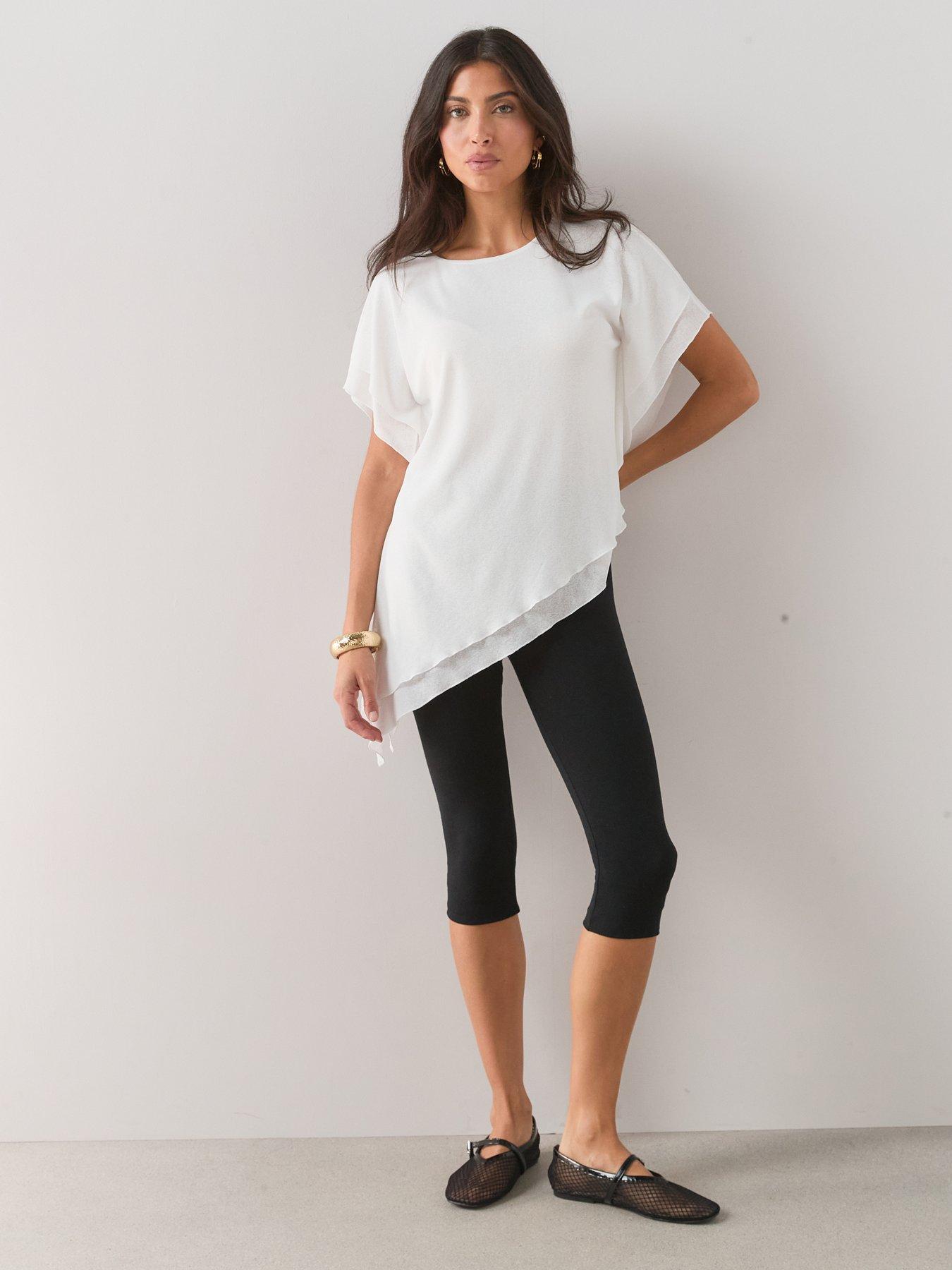 Image 4 of 7 of The Very Collection Asymmetric Draped Top- White