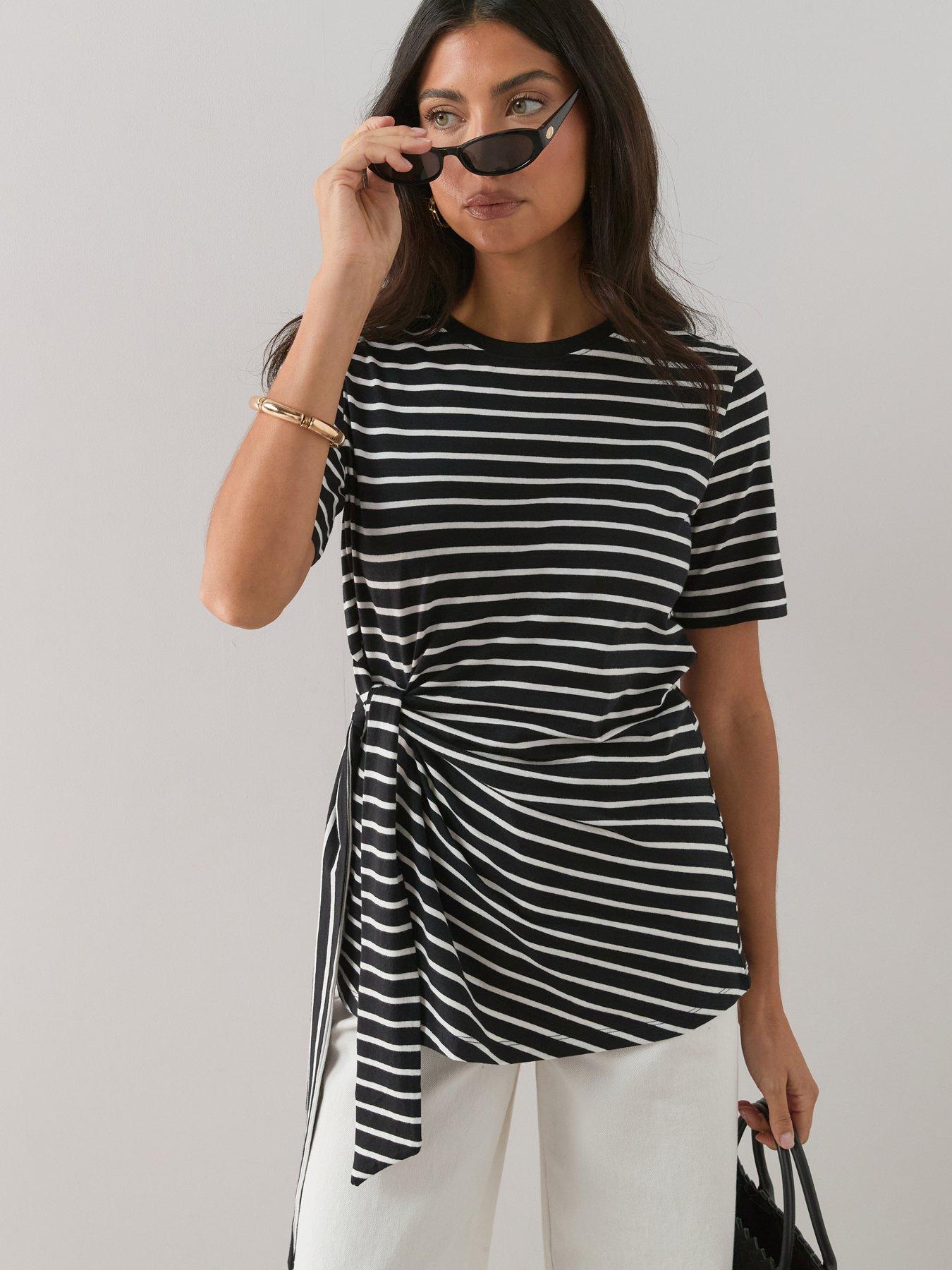 The Very Collection Knot Front Stripe Top