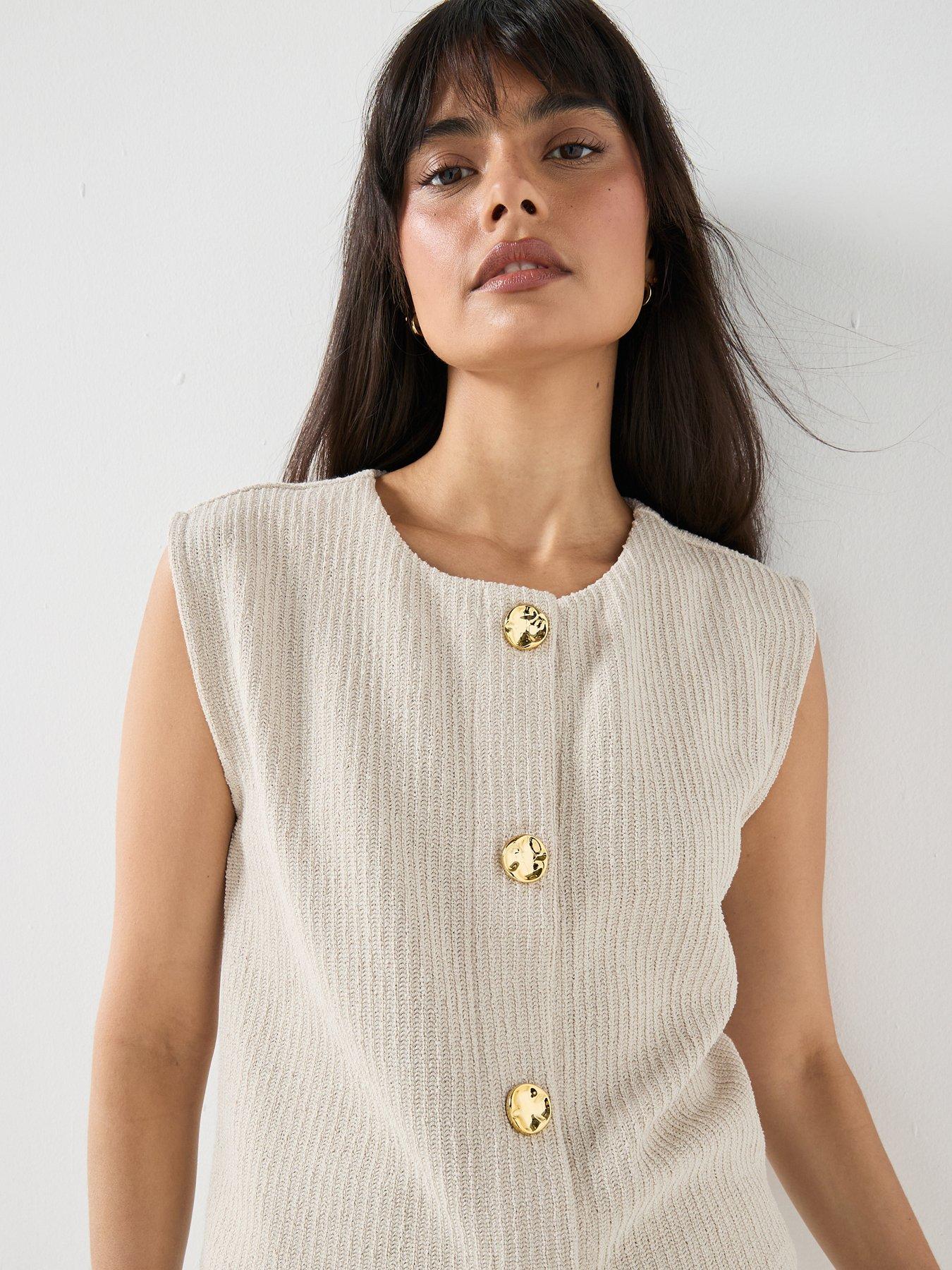 Image 5 of 5 of Only Onlvicki Button Vest - Pumice Stone