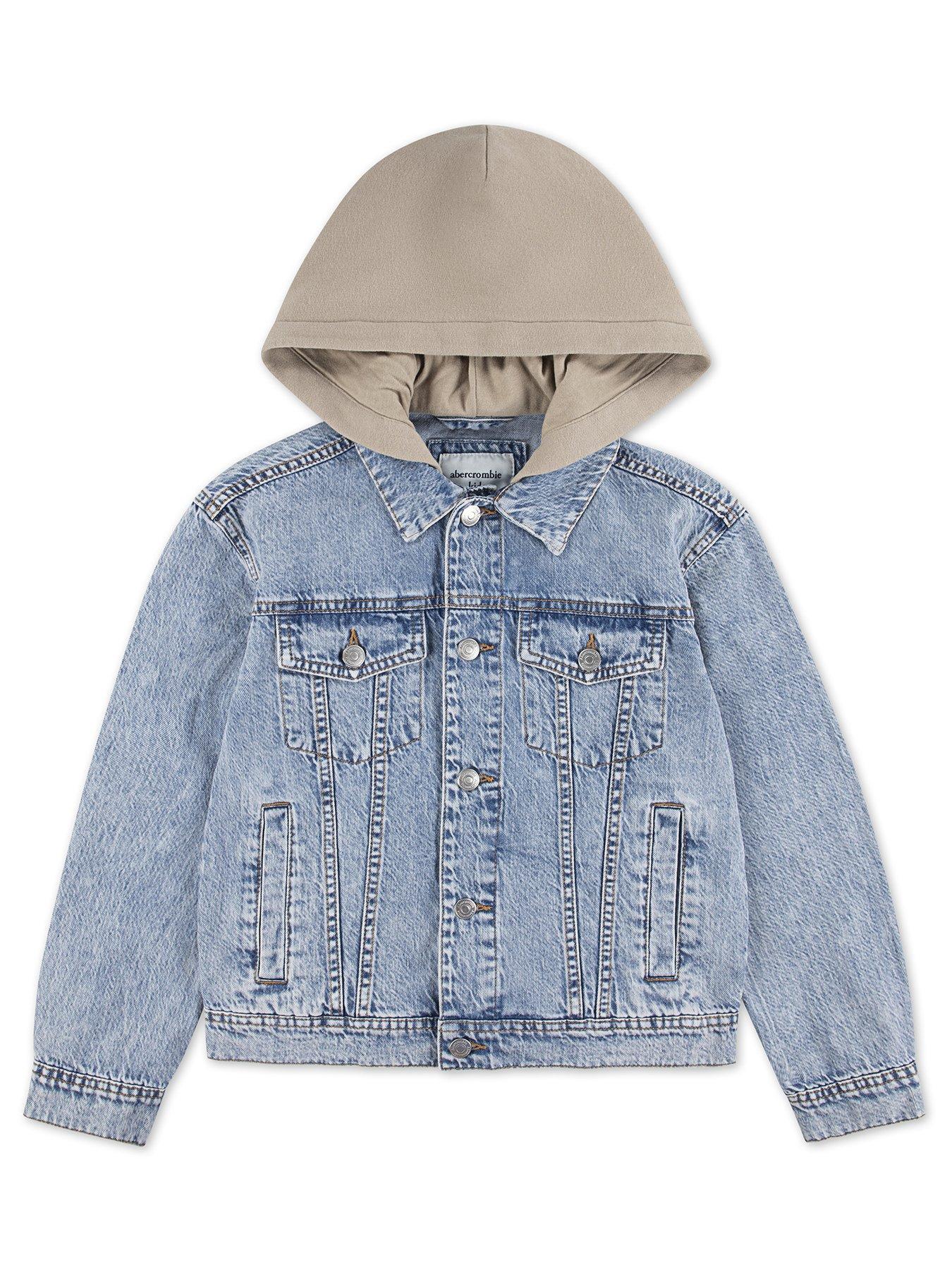 Abercrombie & Fitch Boys Hooded Denim Jacket - Blue