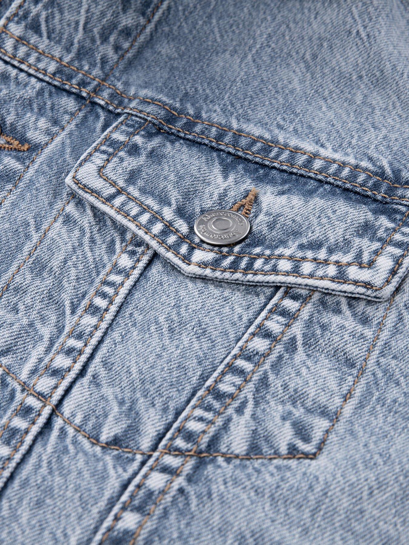 Image 3 of 3 of Abercrombie & Fitch Boys Hooded Denim Jacket - Blue