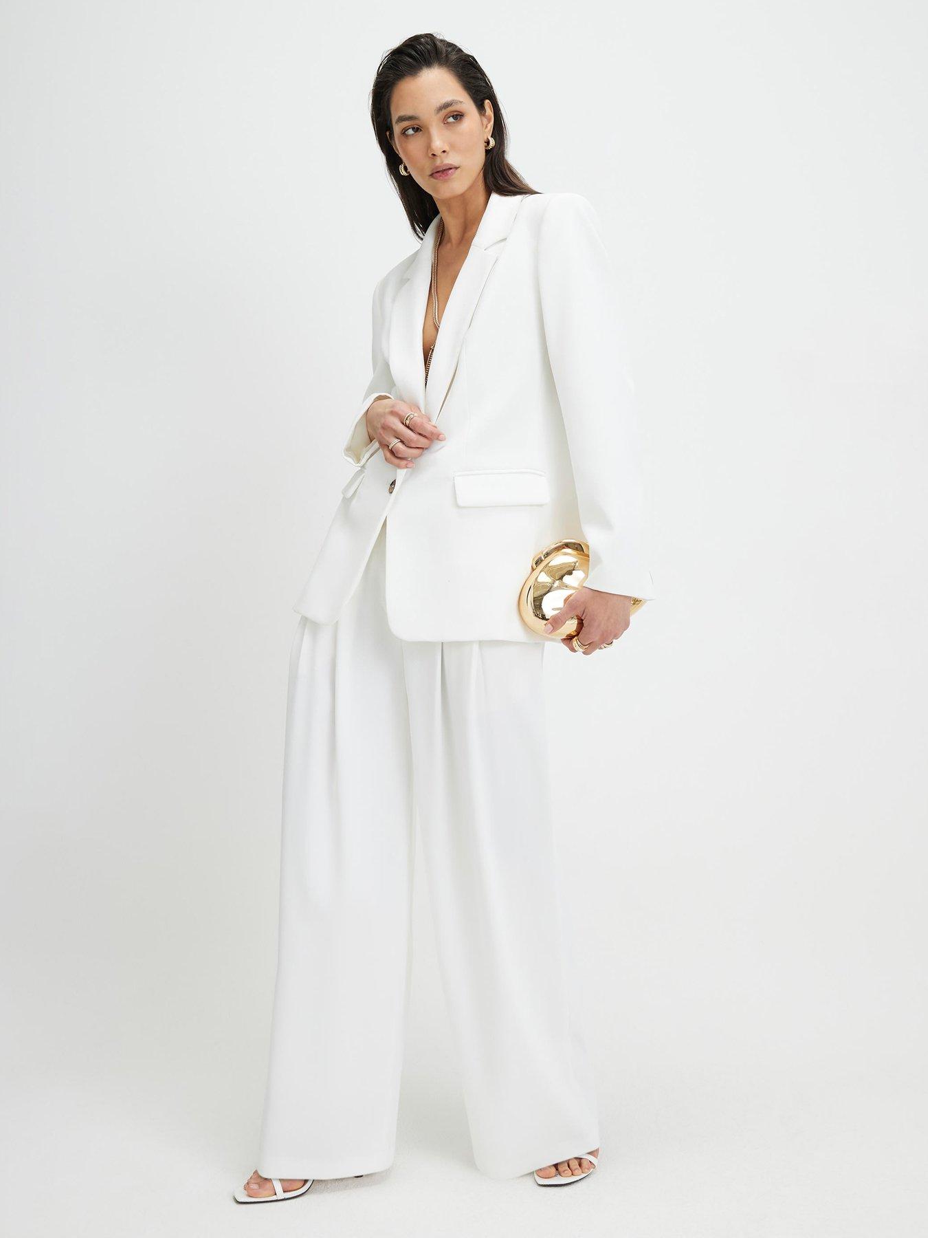 Image 1 of 4 of River Island Core Epp Wide Leg Trouser - White