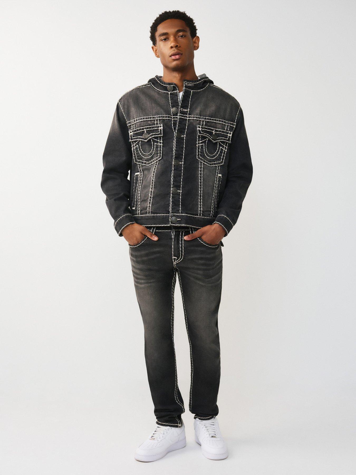 Image 3 of 7 of TRUE RELIGION Super T Hooded Denim Jacket - Black