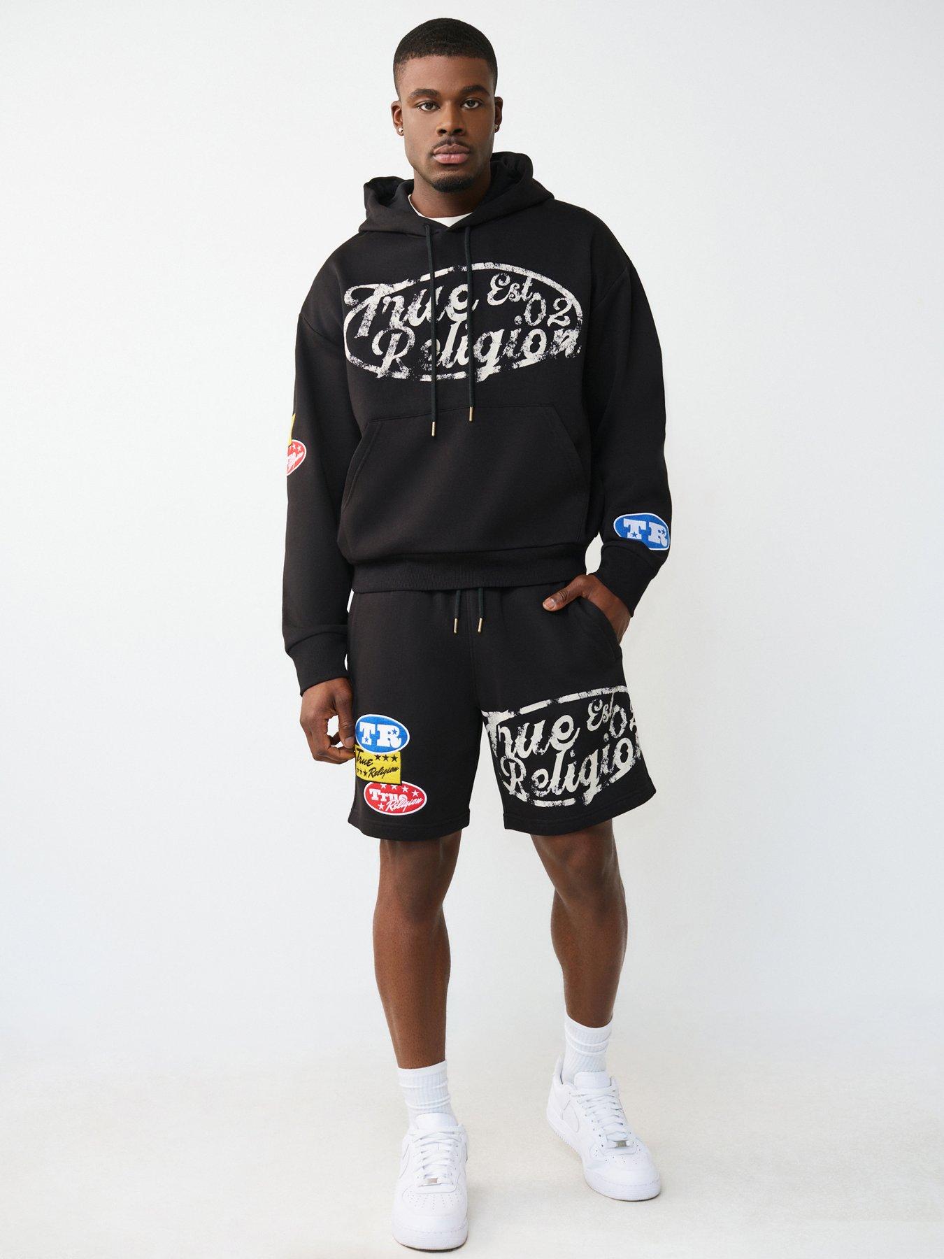 Image 3 of 5 of TRUE RELIGION Logo Patch Sweat Shorts - Black