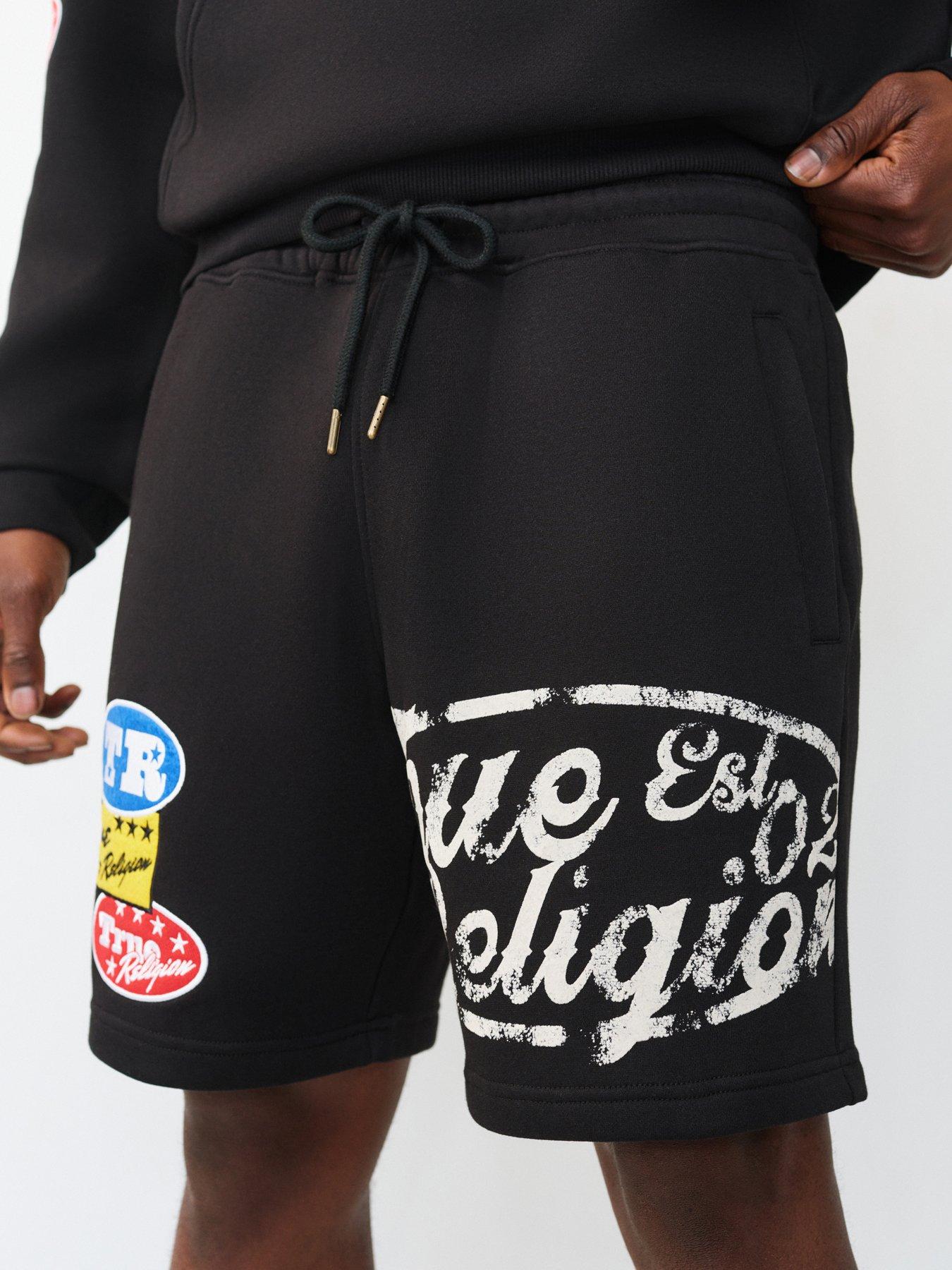Image 4 of 5 of TRUE RELIGION Logo Patch Sweat Shorts - Black