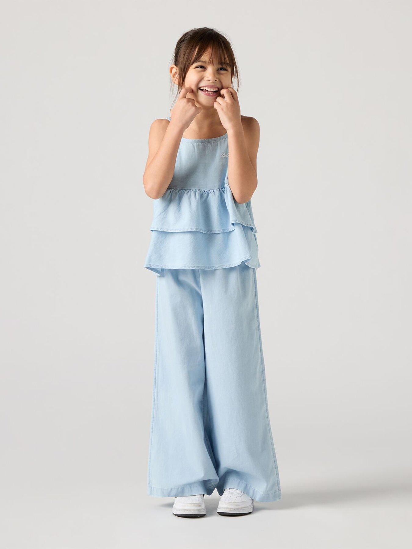 Levi's Girls Tiered Tank Top And Pant Set - Blue