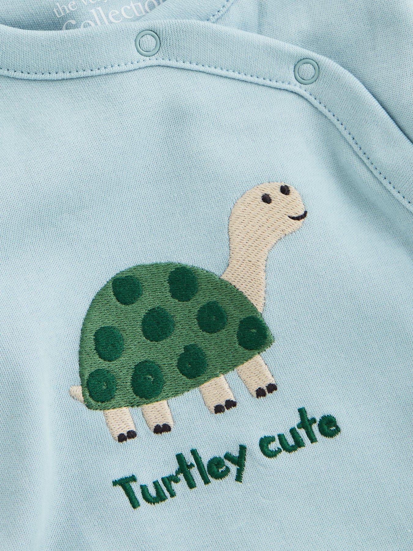 Image 5 of 5 of The Very Collection Baby Boys 3 Pack Sea Life Stripe Sleepsuit - Blue