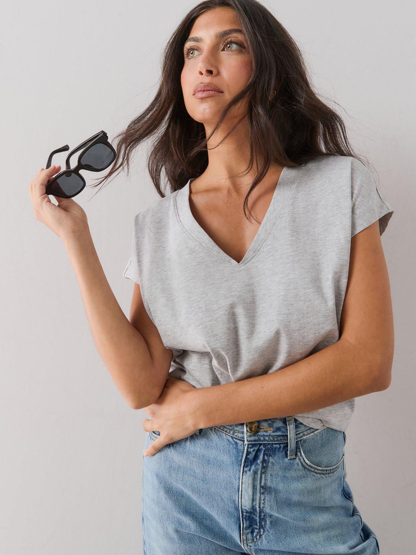 The Very Collection V-neck T-shirt - Grey