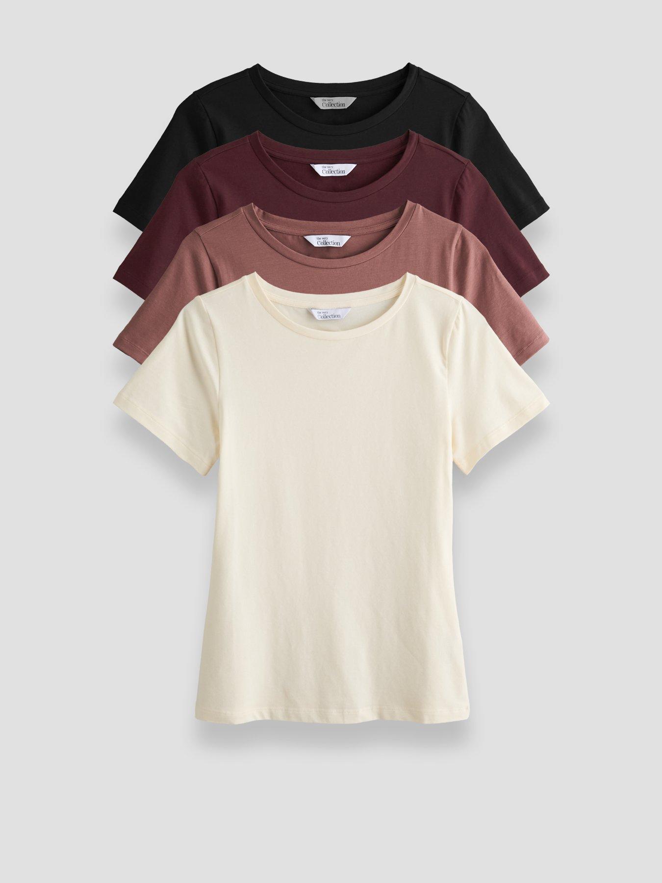 The Very Collection 4 Pack Fitted Short Sleeve T-Shirts - Multi
