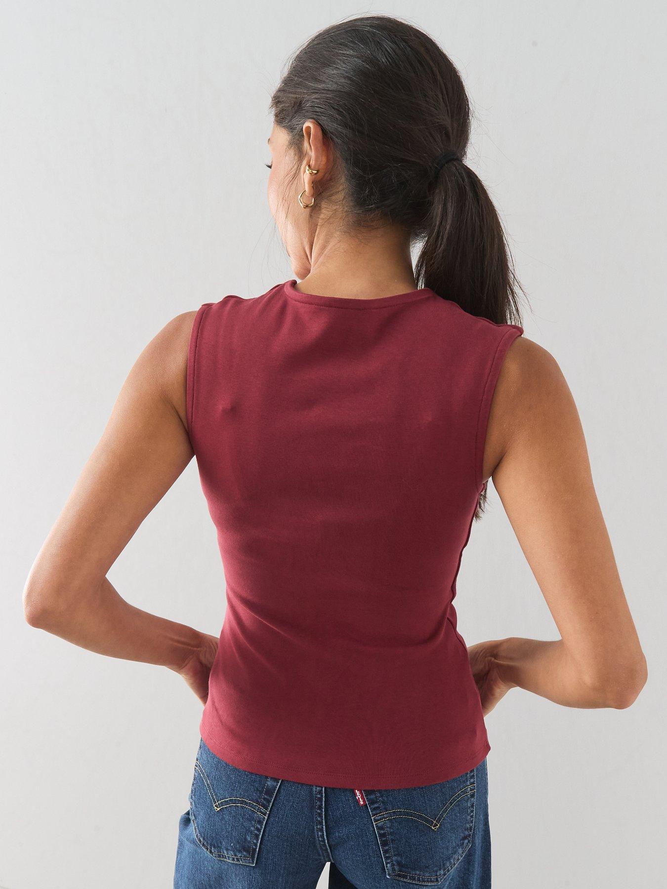 Image 2 of 7 of The Very Collection Formal Jersey Vest - Burgundy Red