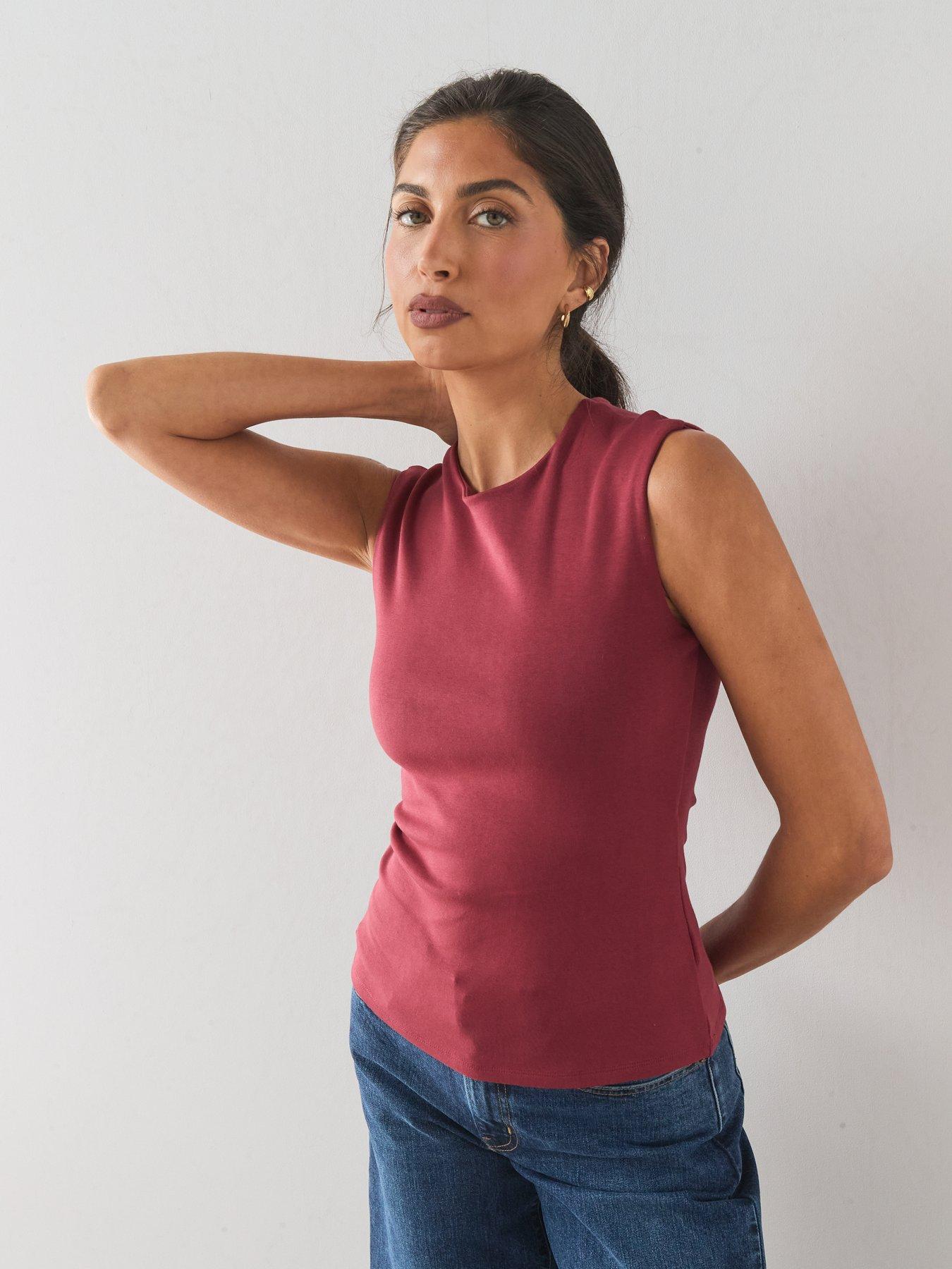 Image 5 of 7 of The Very Collection Formal Jersey Vest - Burgundy Red